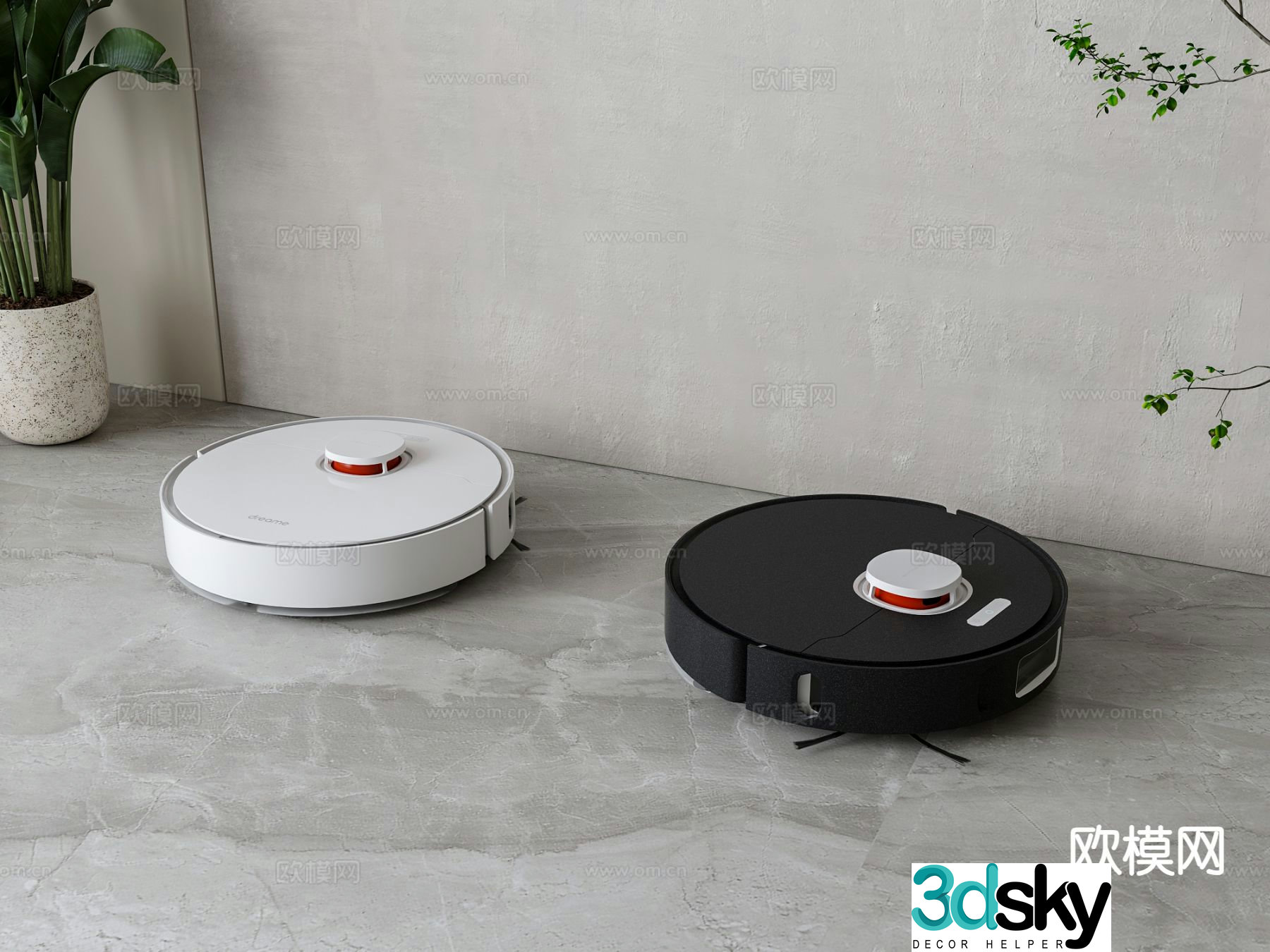 Modern sweeping robot 3d model