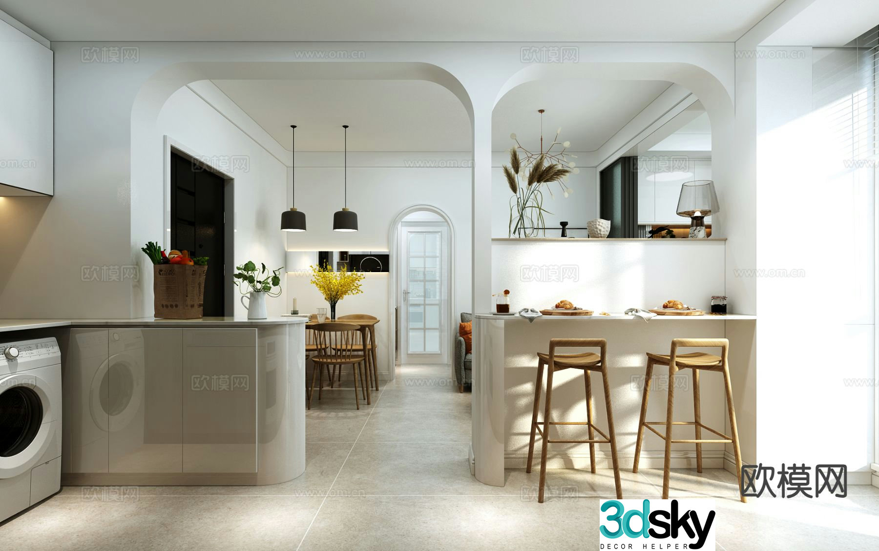 Nordic restaurant 3d model