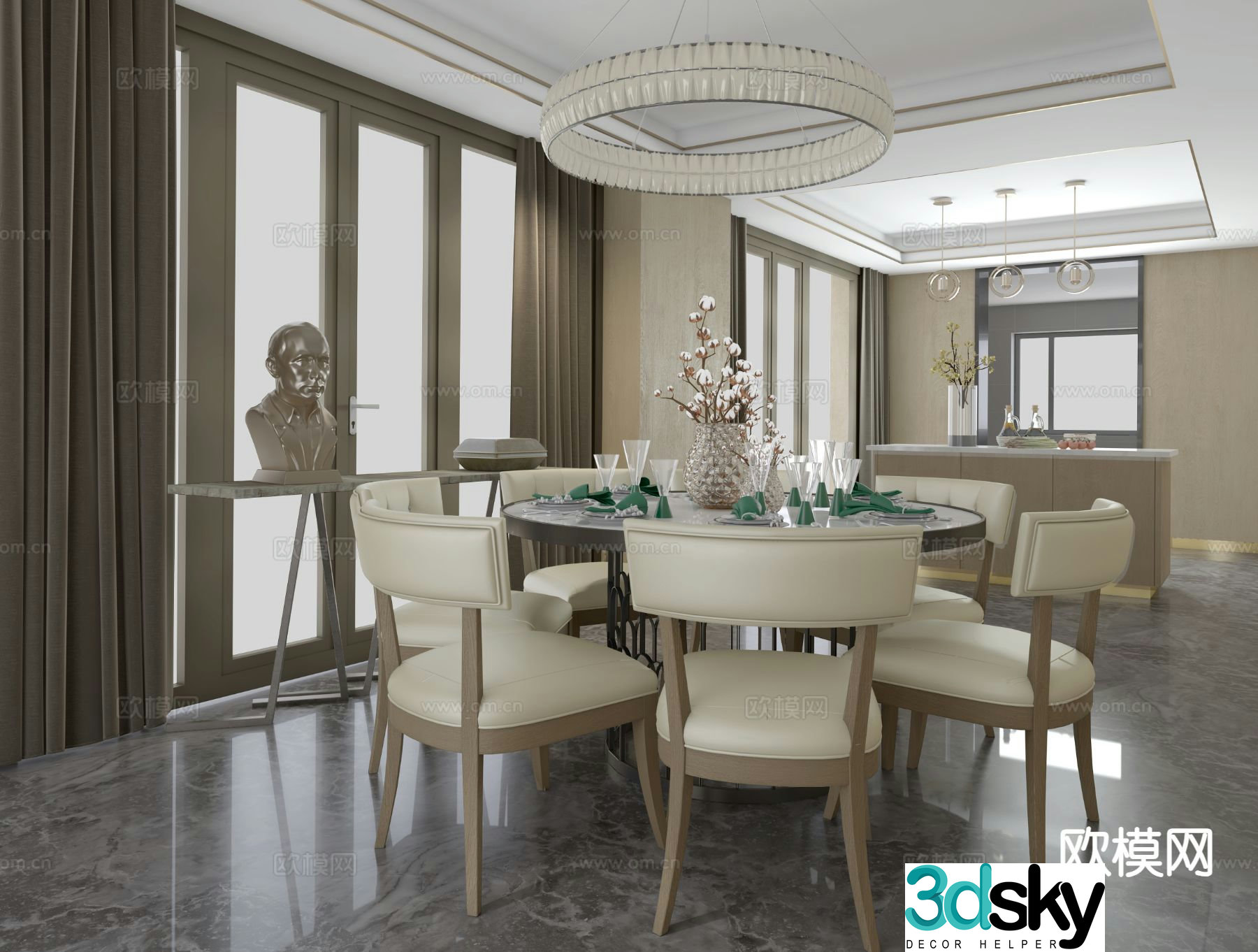 Modern restaurant 3d model