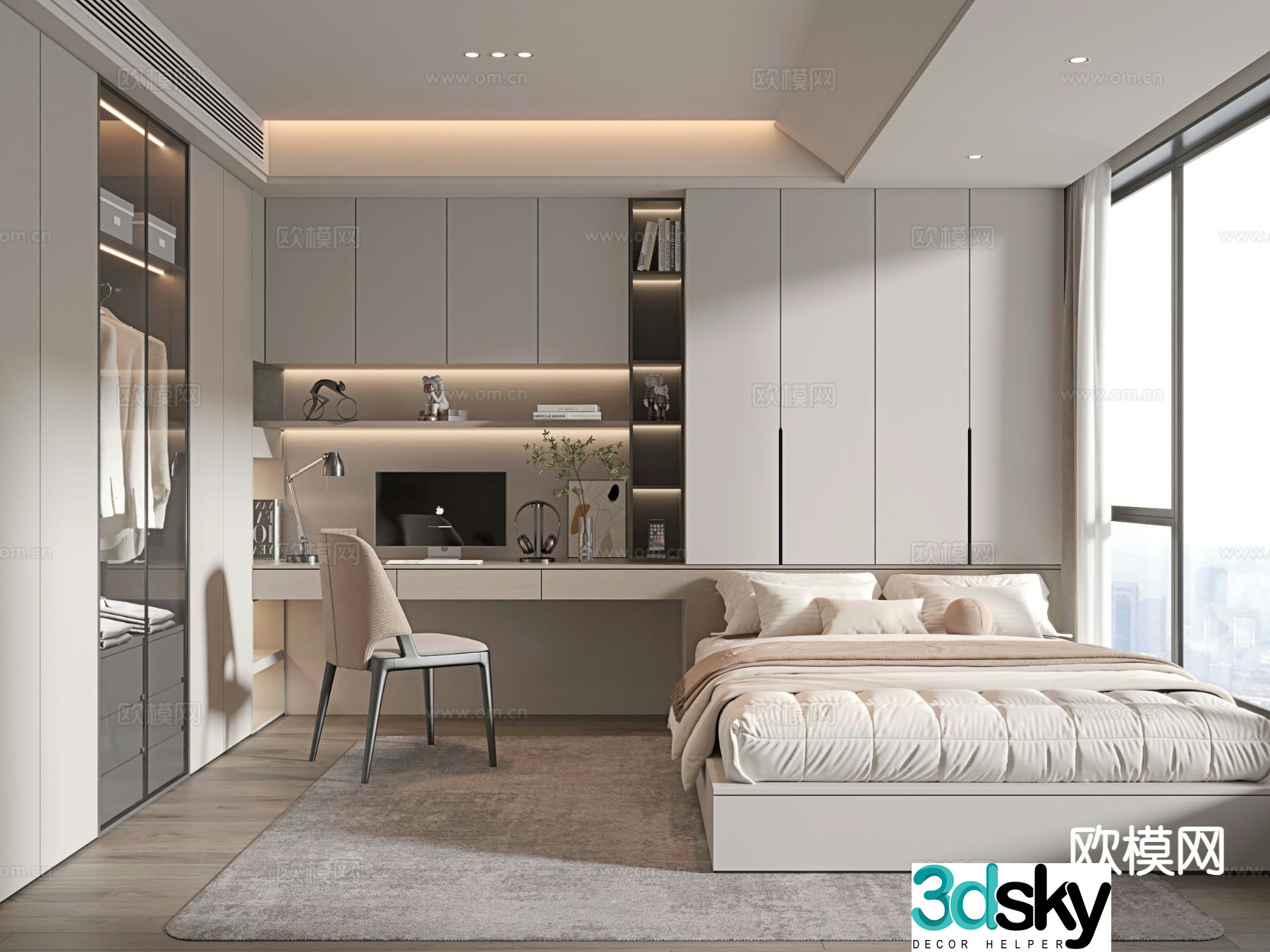 3d model of tatami bedroom and second bedroom