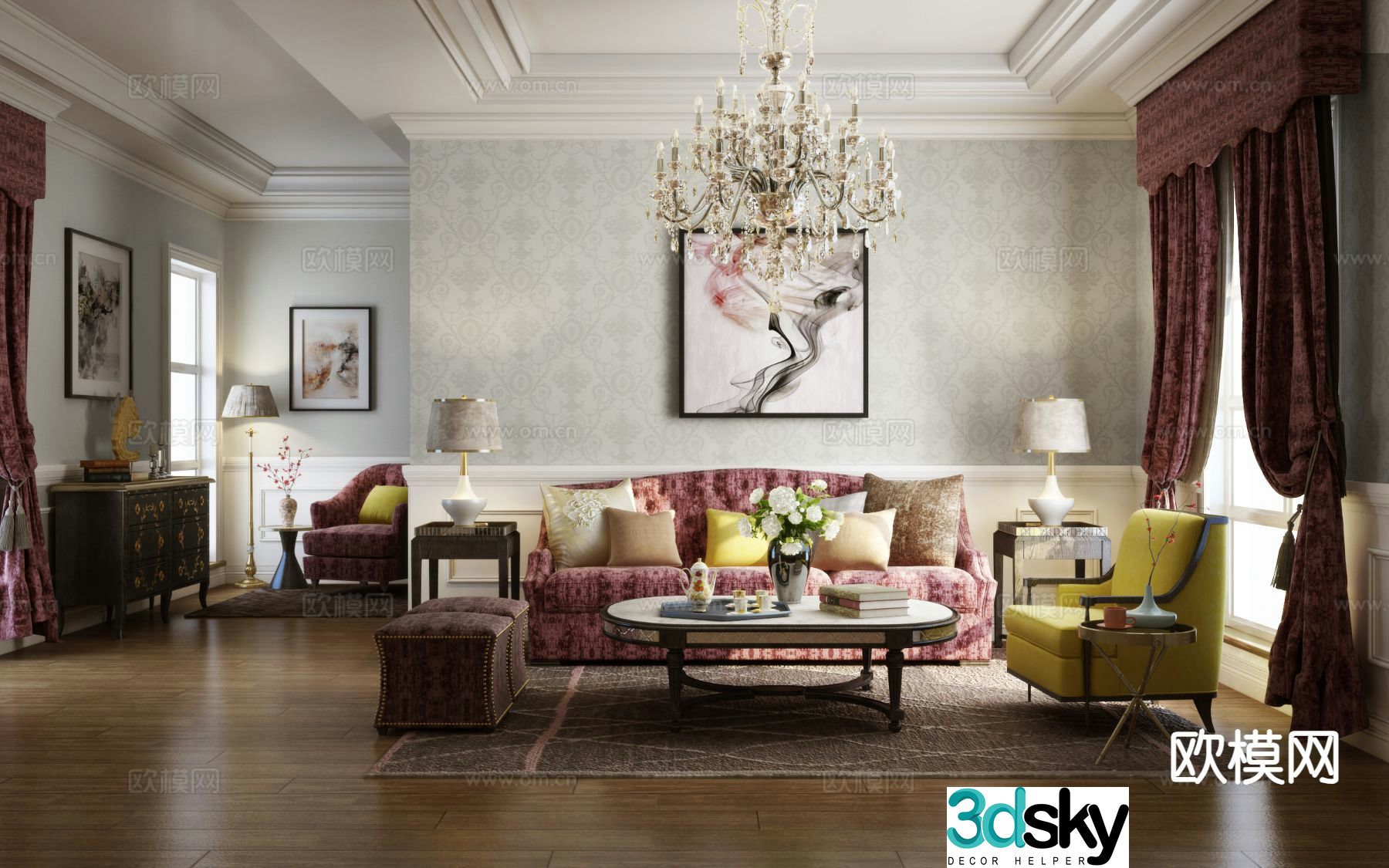 French living room 3d model