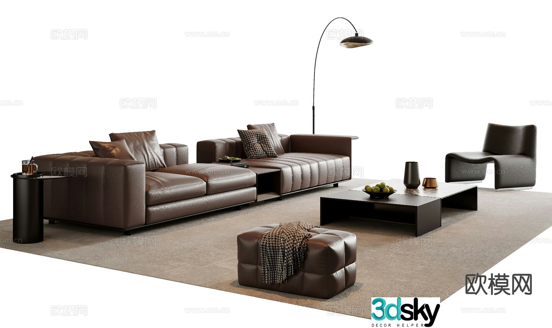 Italian sectional sofa 3d model