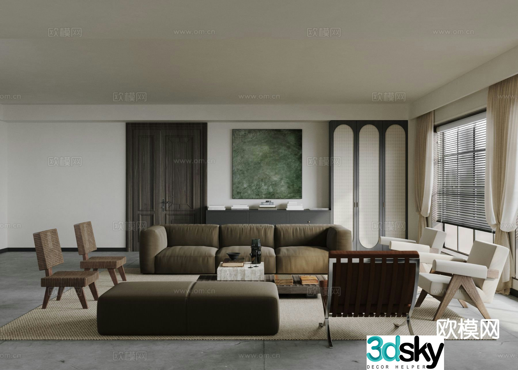 Medieval style living room 3D model