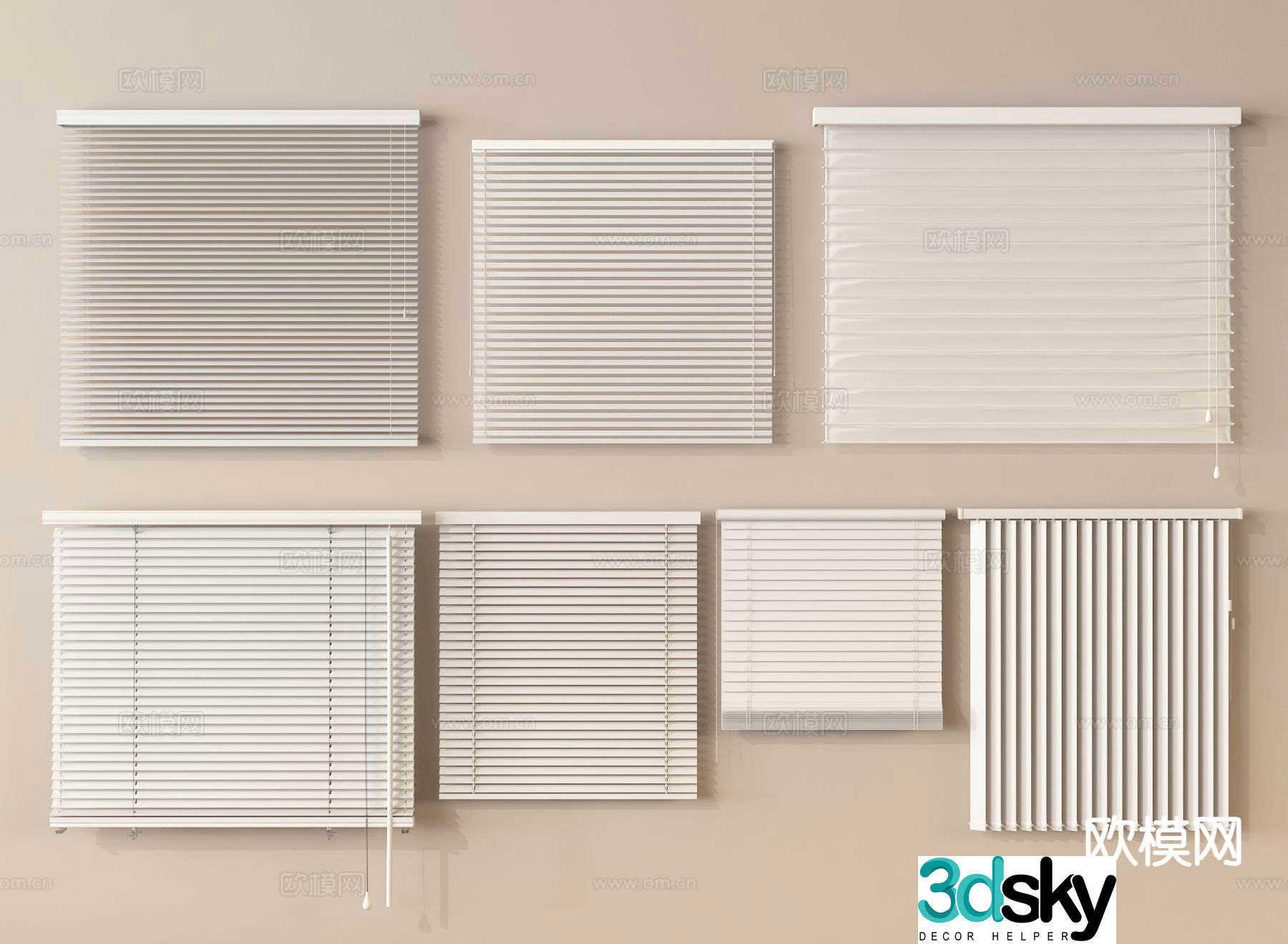 Modern curtains curtains blinds 3d model