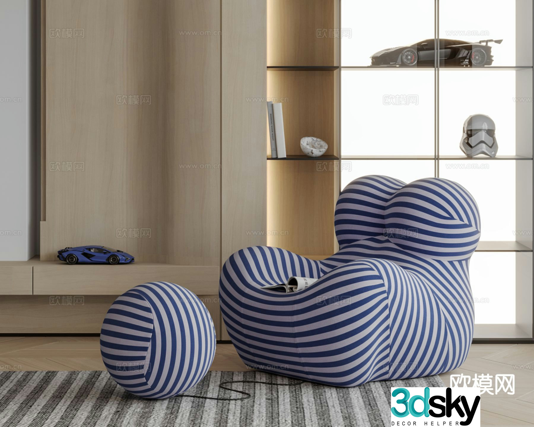 BBItallia leisure chair beanbag sofa 3d model
