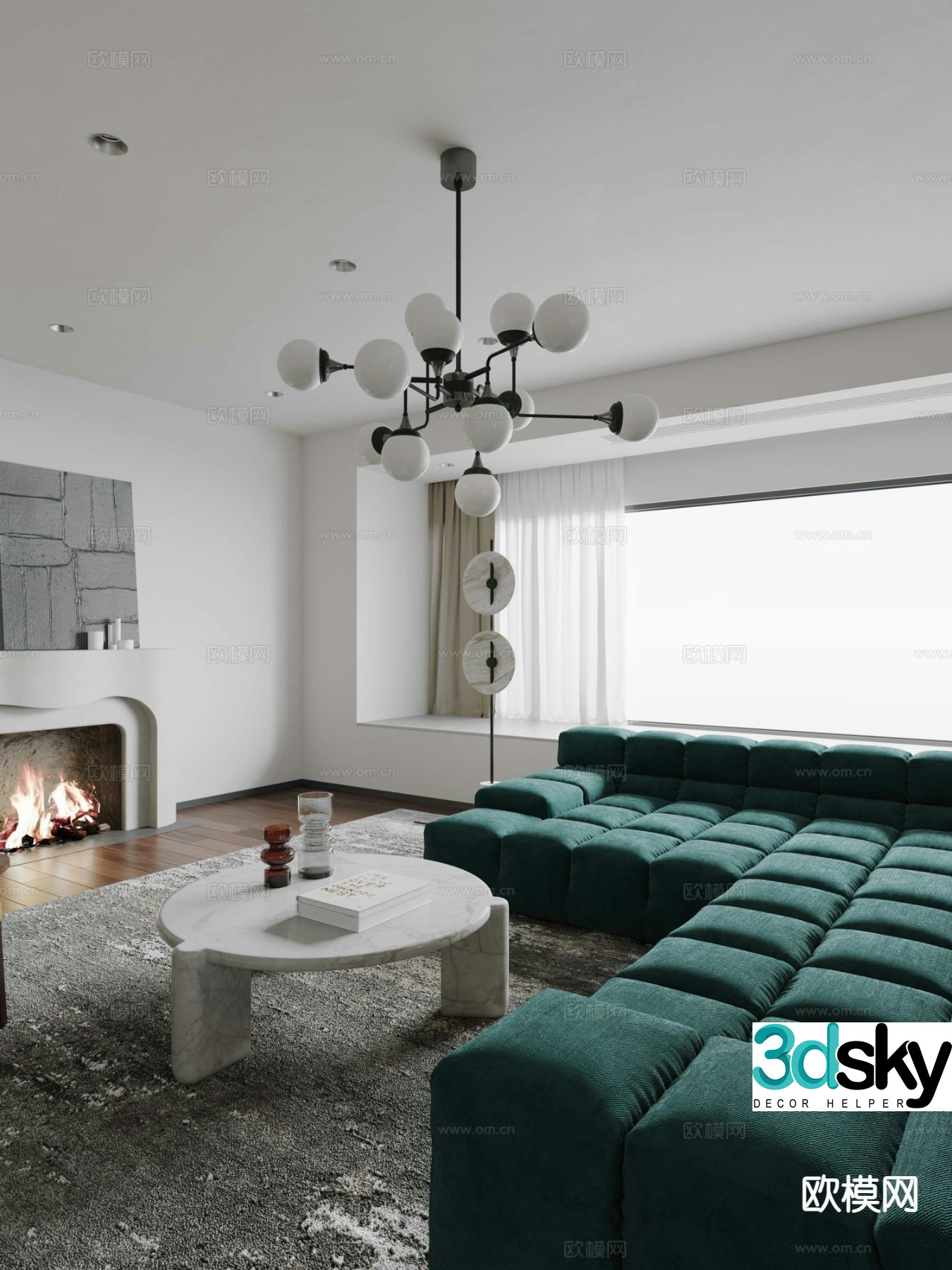 Multi-person sofa corner sofa 3d model