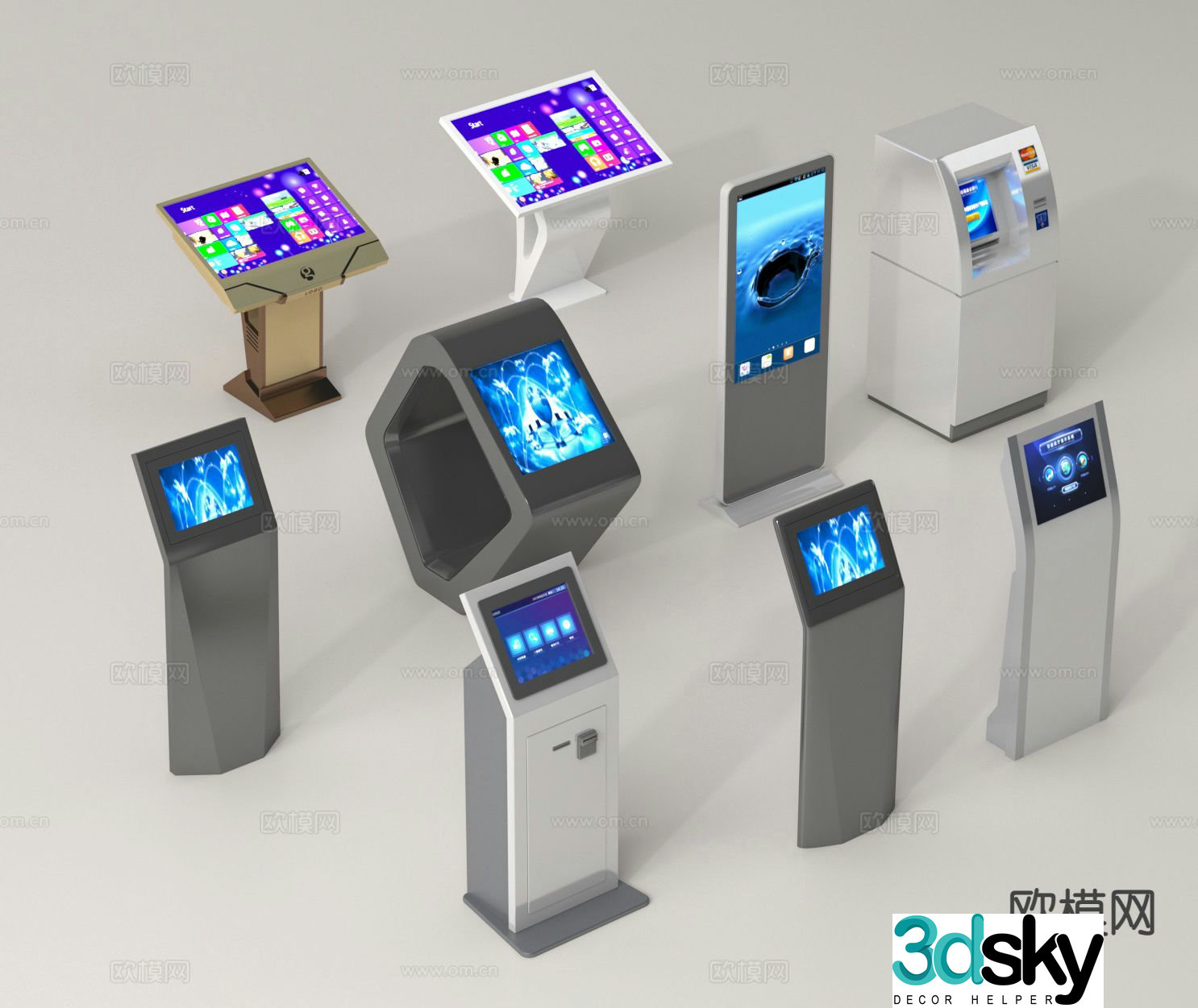All-in-one machine, inquiry machine, self-service machine, terminal service machine 3D model