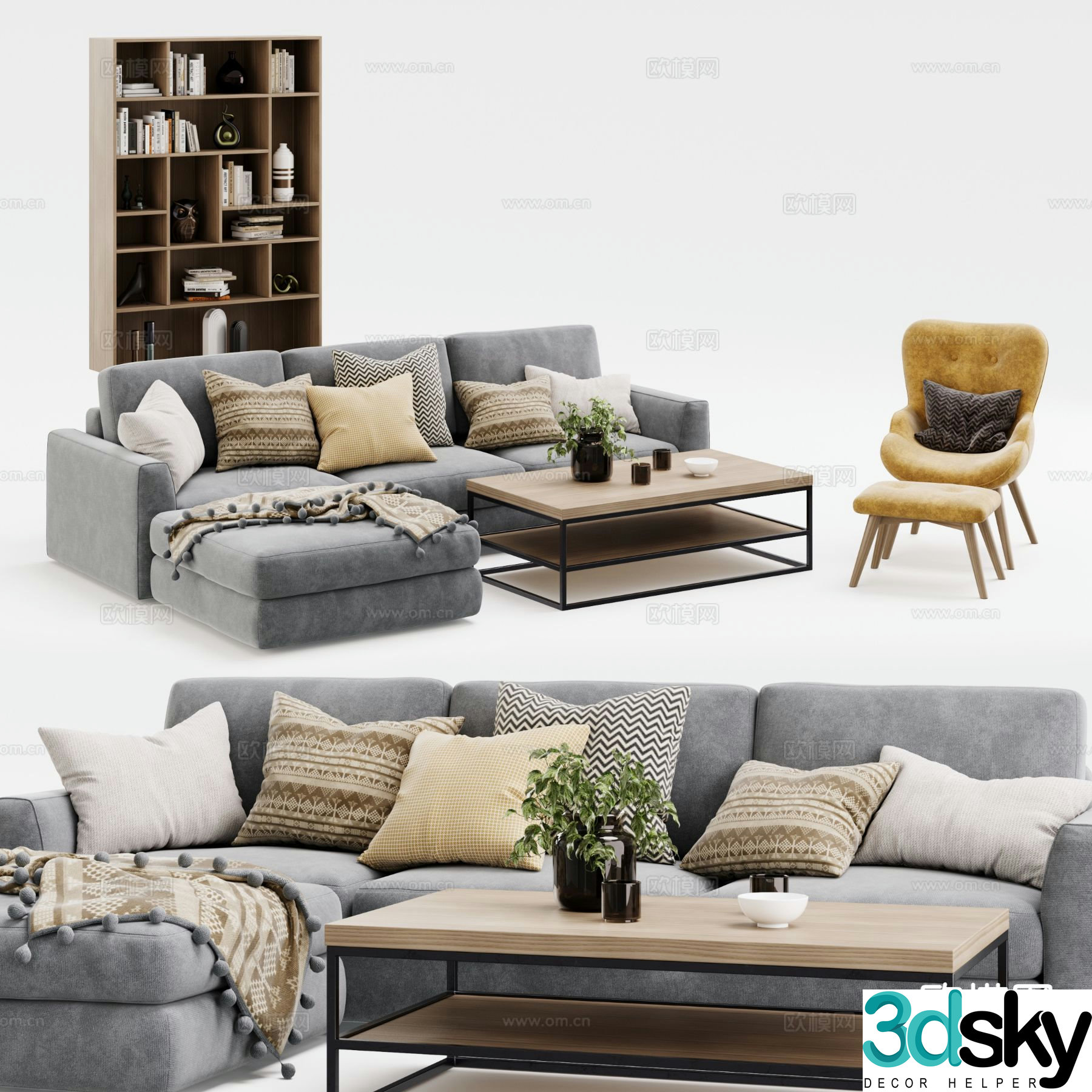 Modern modular sofa corner sofa 3d model