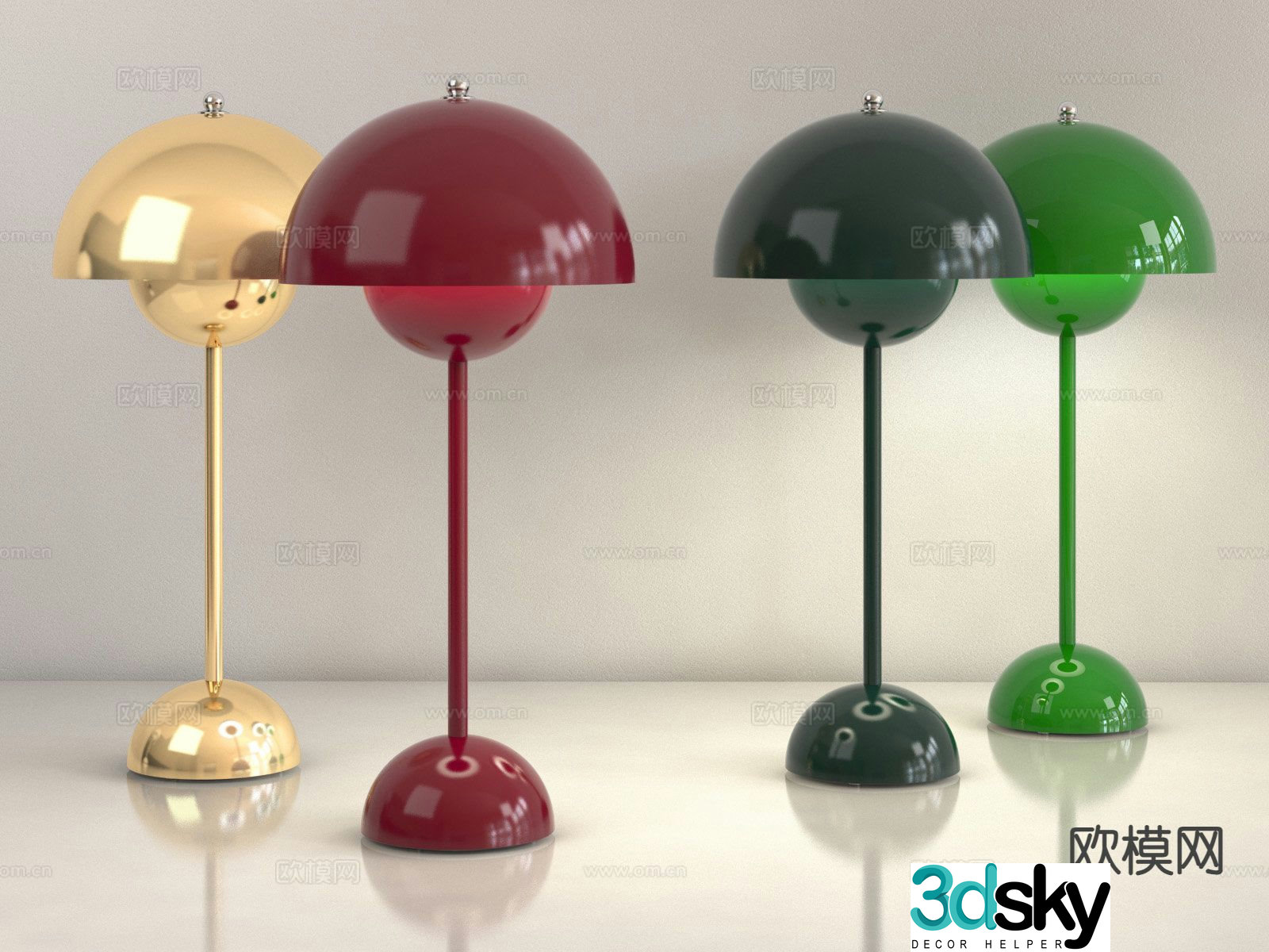 Creative table lamp bedroom table lamp 3d model