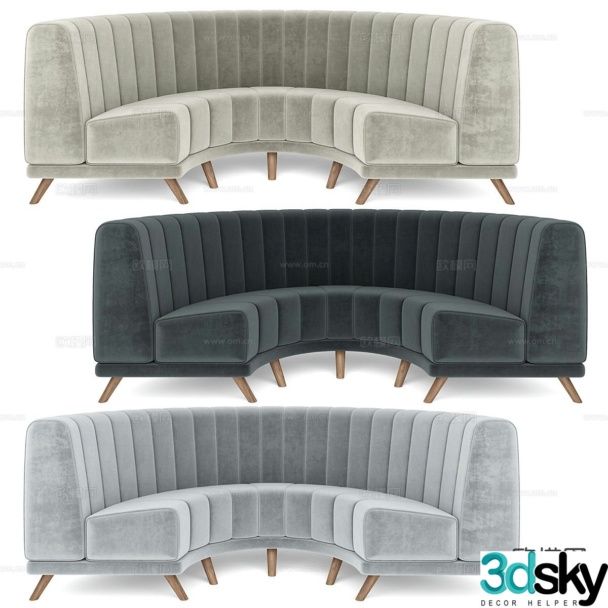 curved sofa 3d model