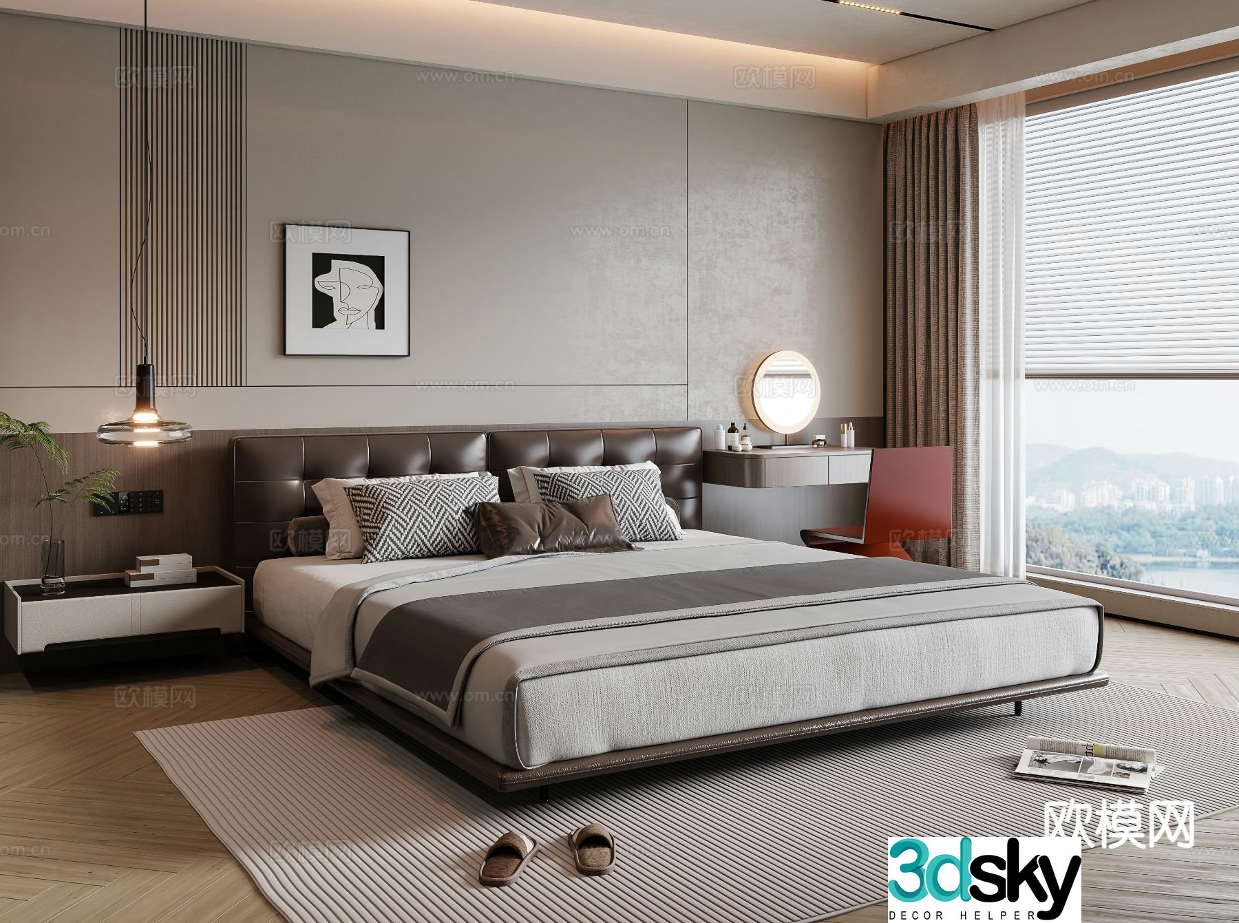 Italian style bedroom master bedroom 3d model