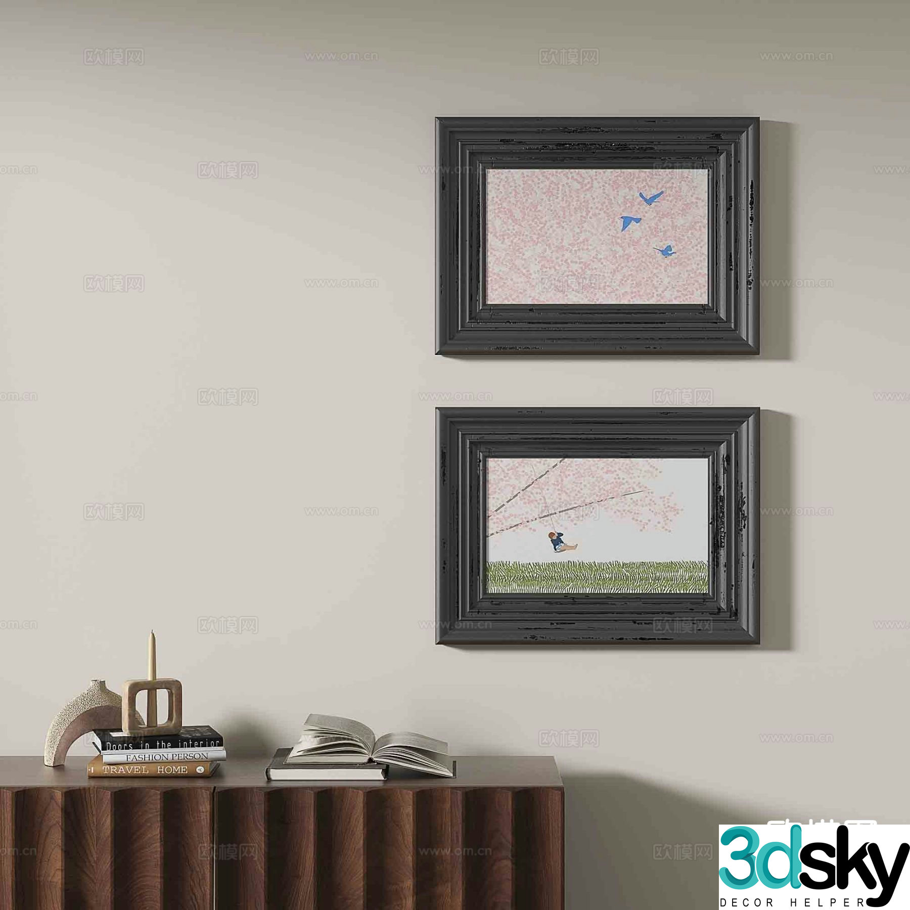 Oil painting art painting decorative painting 3d model