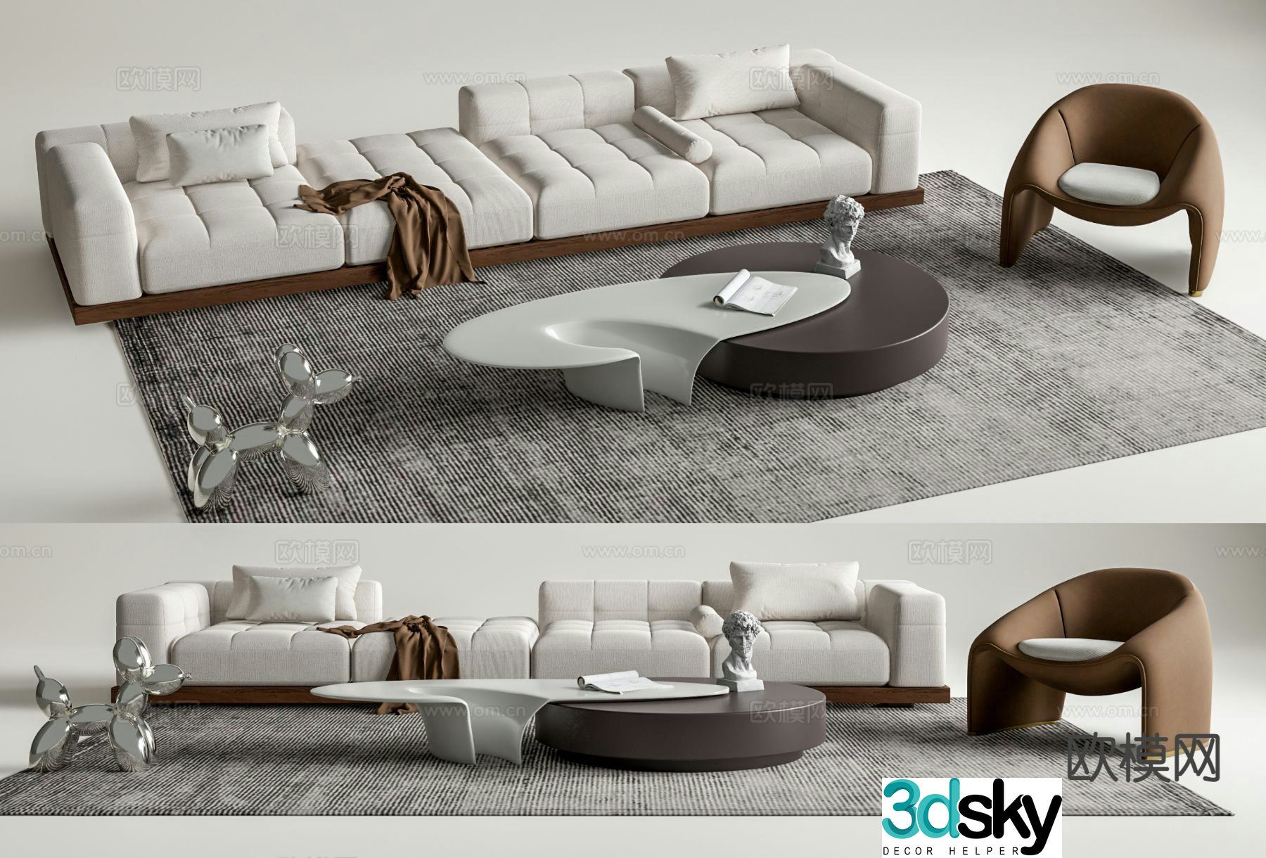 Modern sectional sofa 3d model