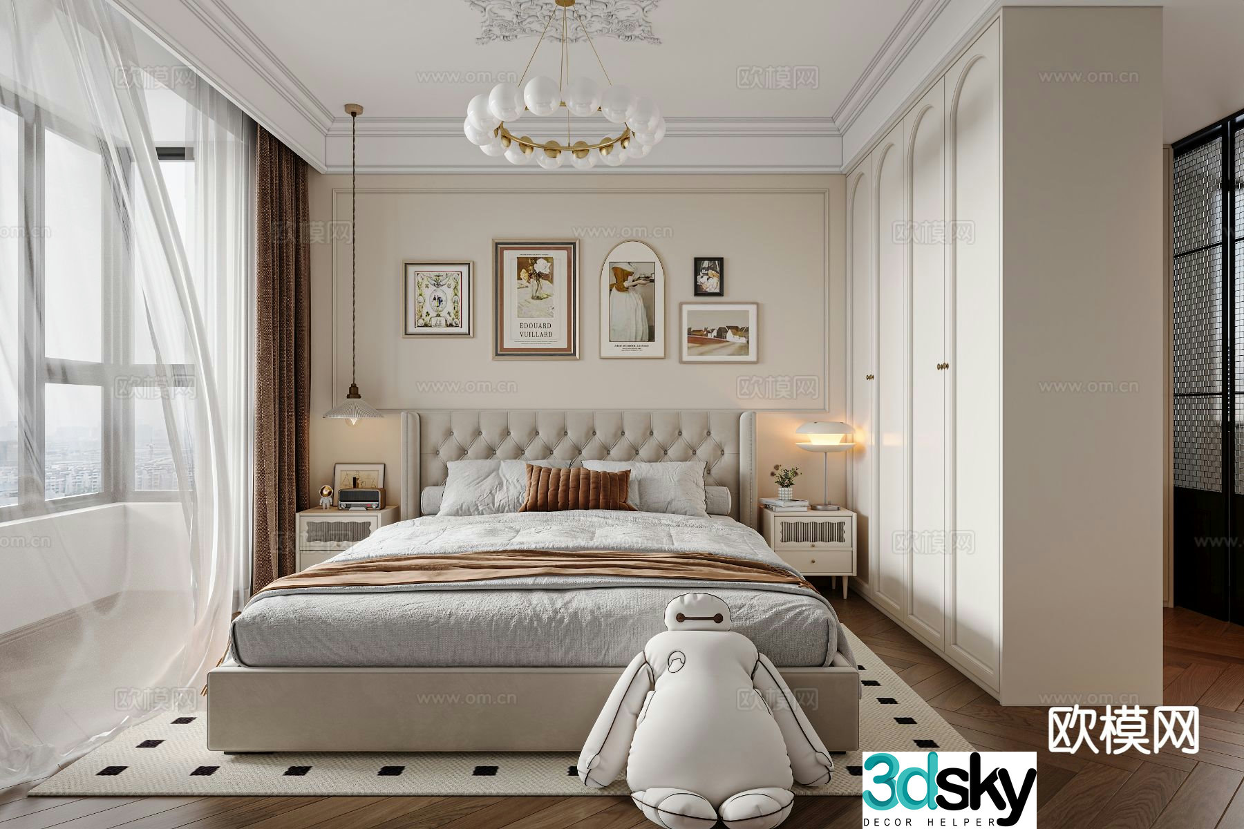 French bedroom master bedroom 3d model