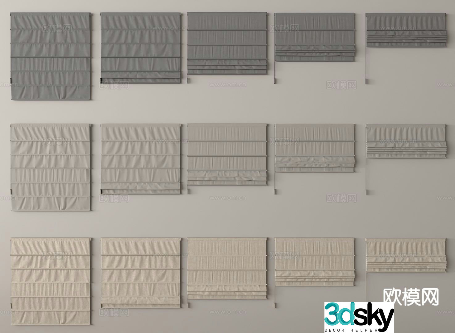 curtain roman blind curtain 3d model