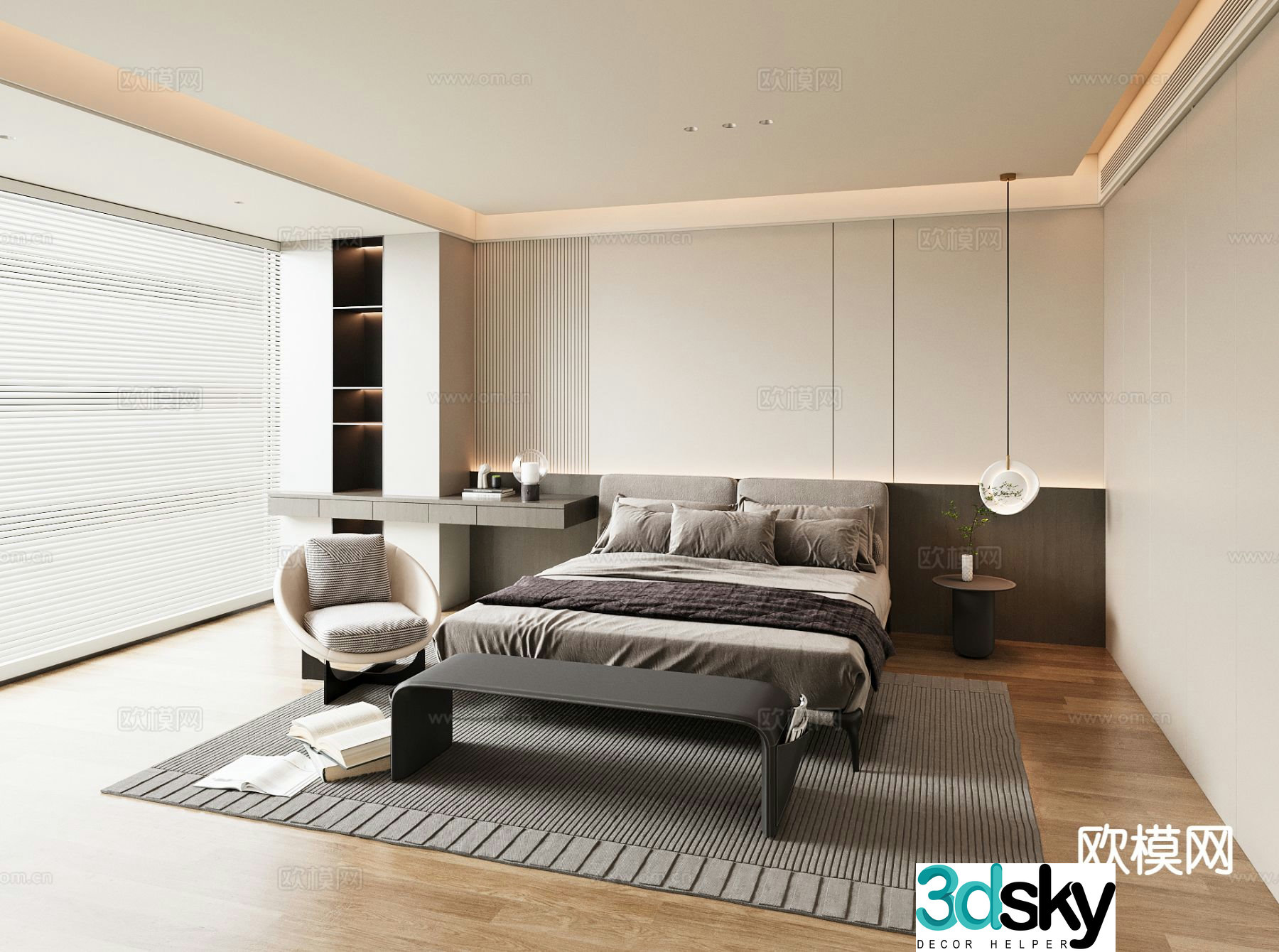 Bedroom without main light Master bedroom 3D model