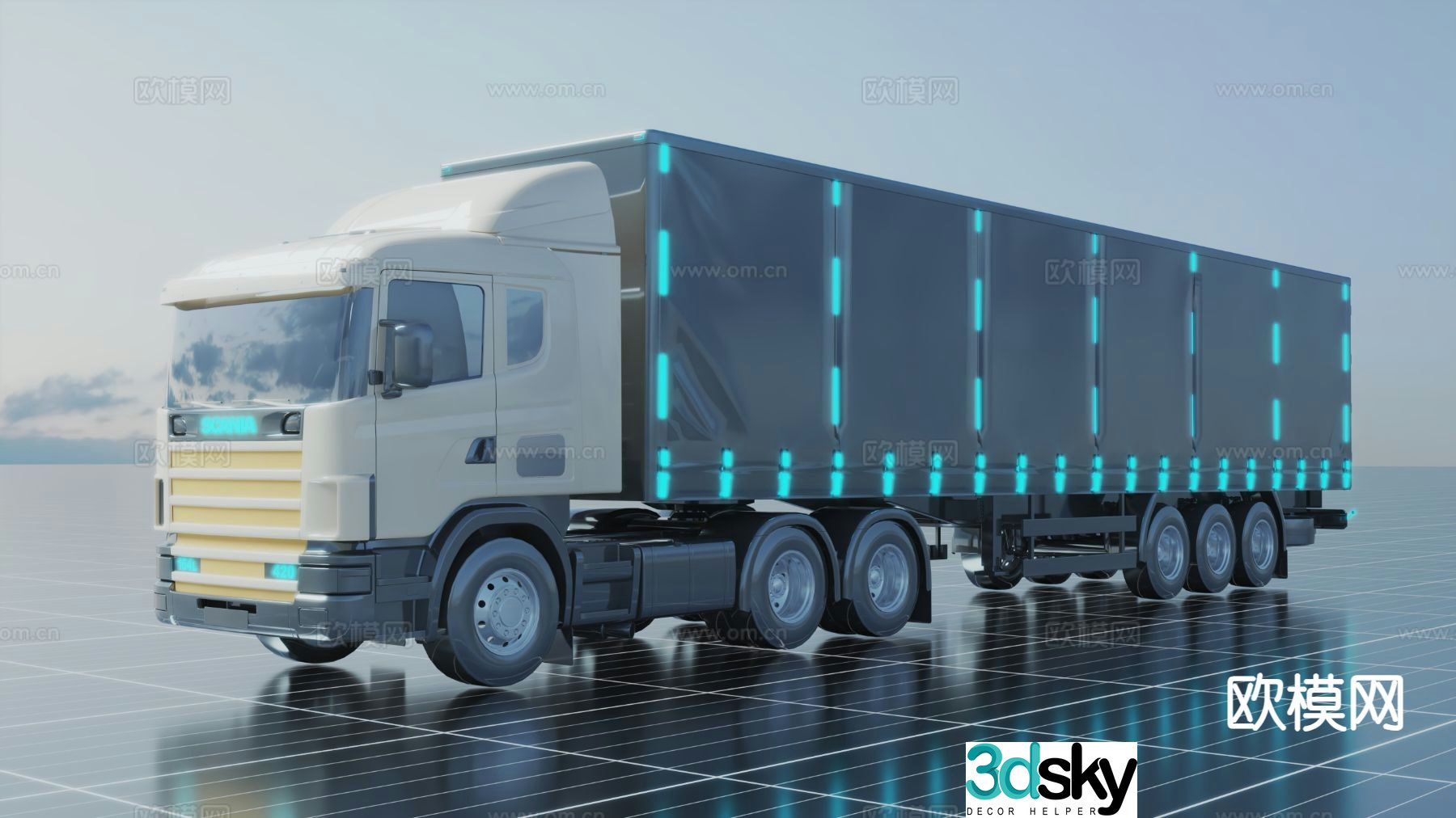 truck heavy truck truck concept car 3d model