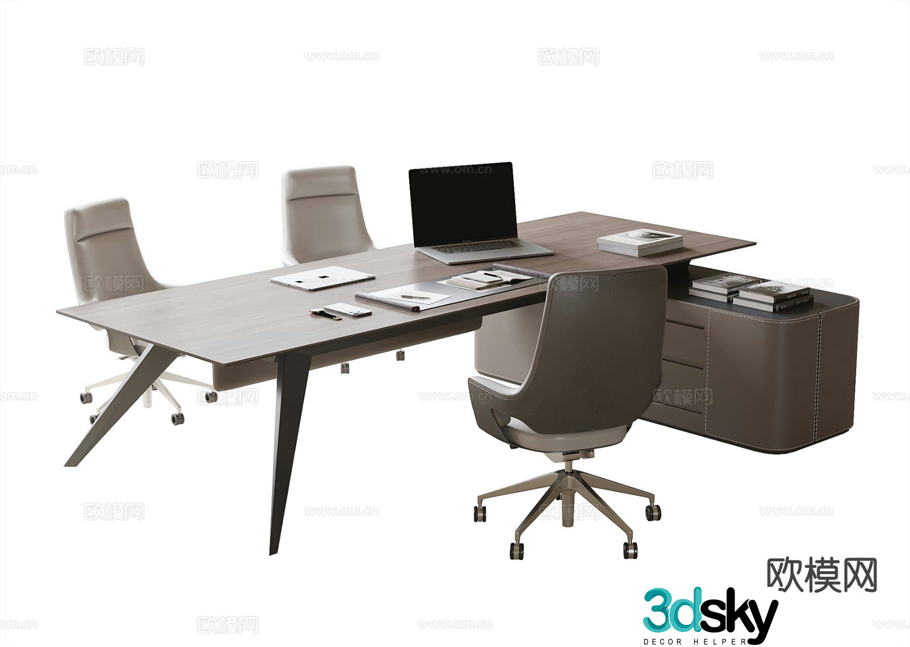 Modern boss desk desk desk 3d model