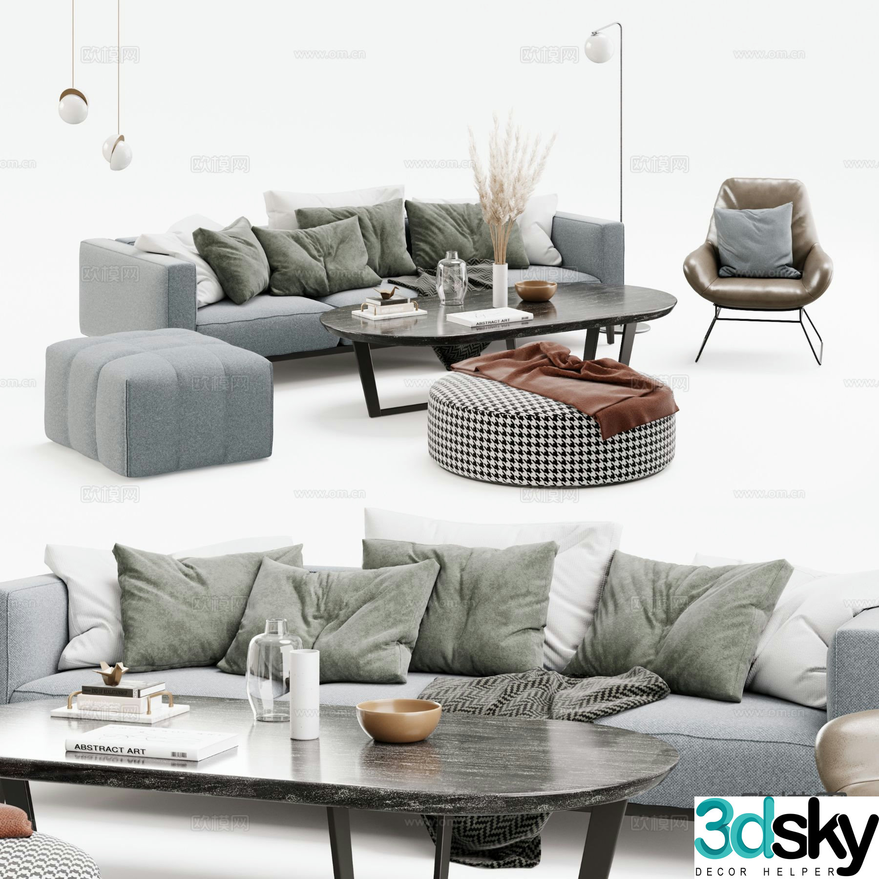 Modern sectional sofa 3d model
