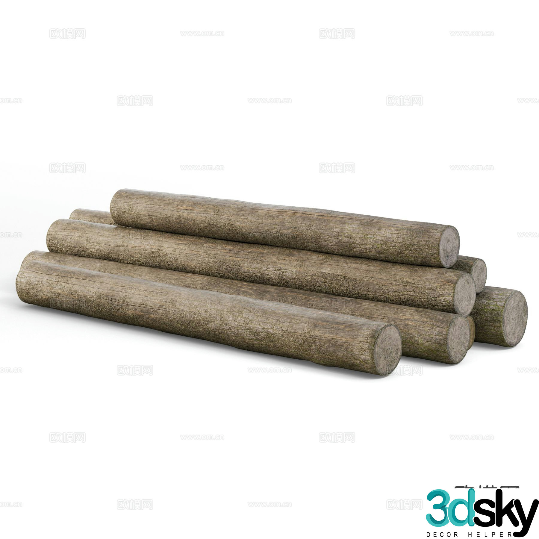 log tree trunk wood log 3d model