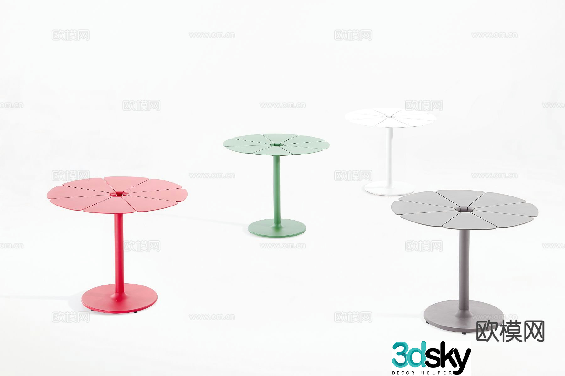 Modern round table side table 3d model