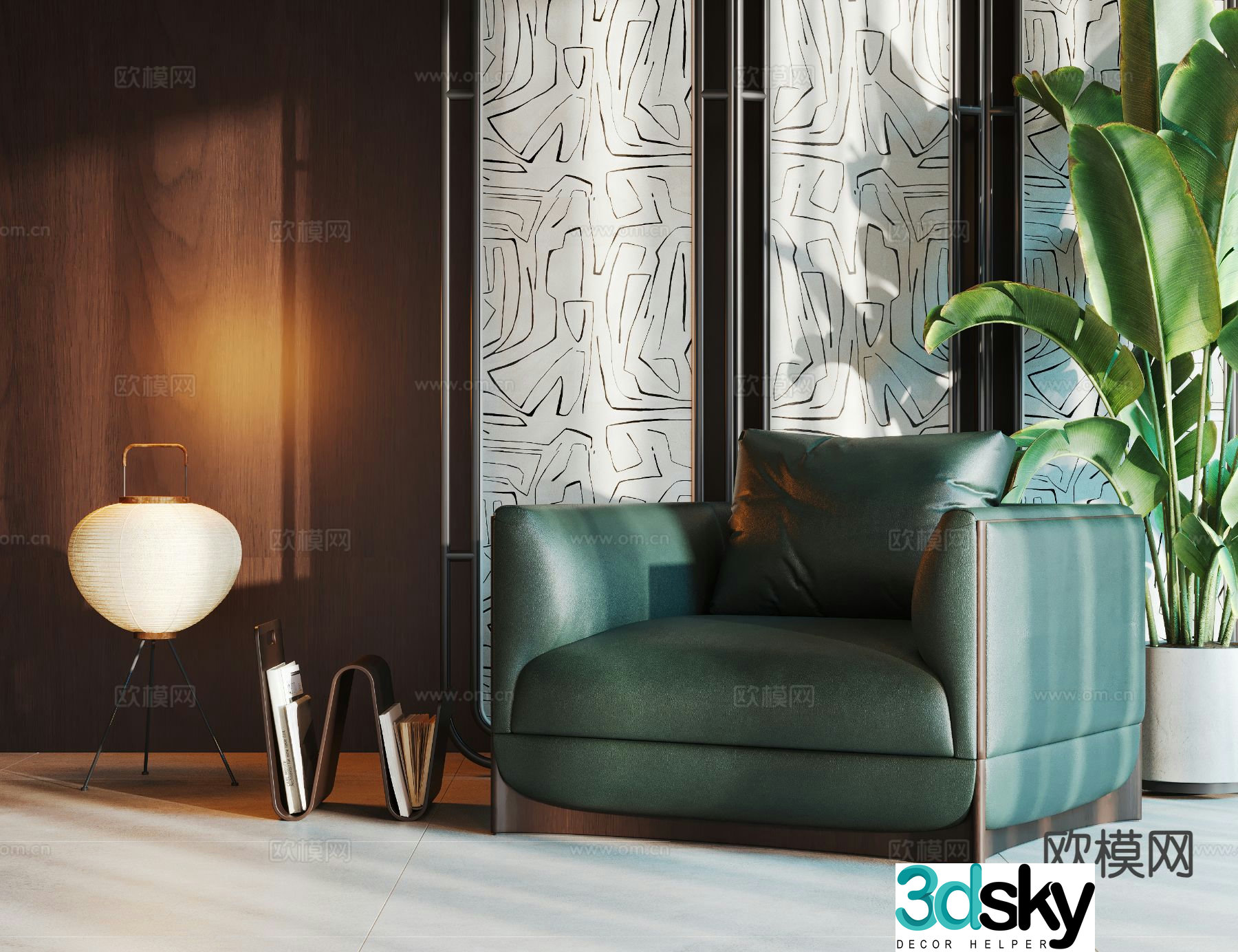 Modern single sofa leisure sofa 3d model