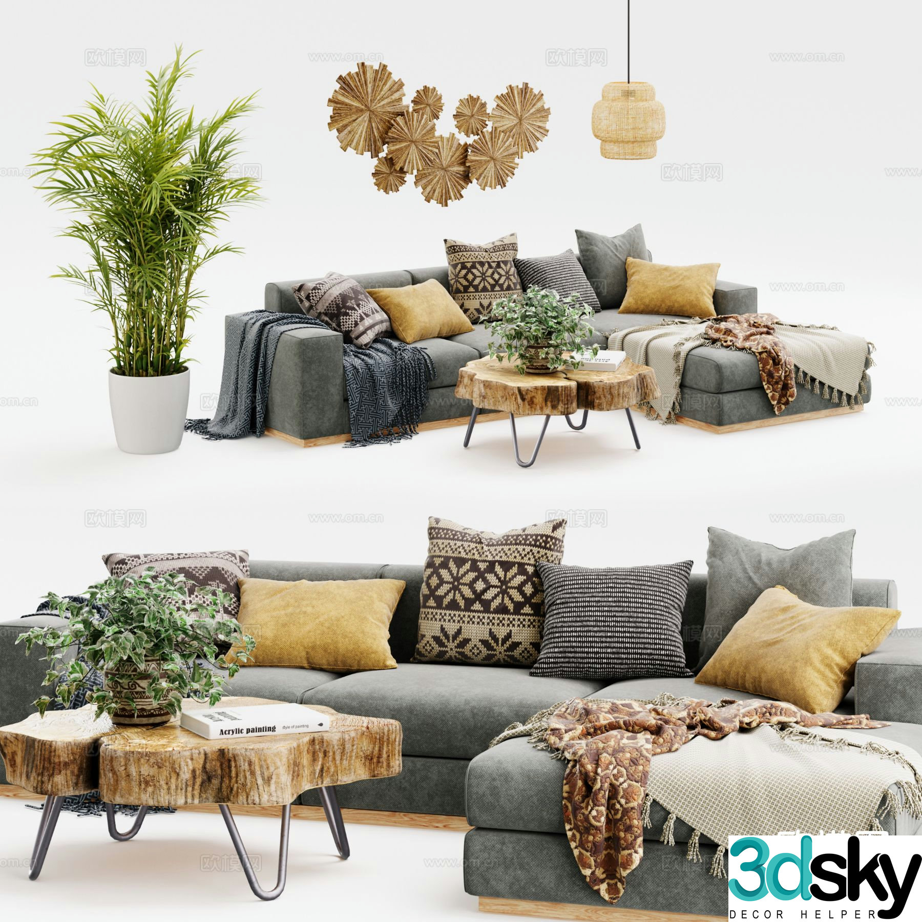 Wabi Sabi modular sofa corner sofa 3d model