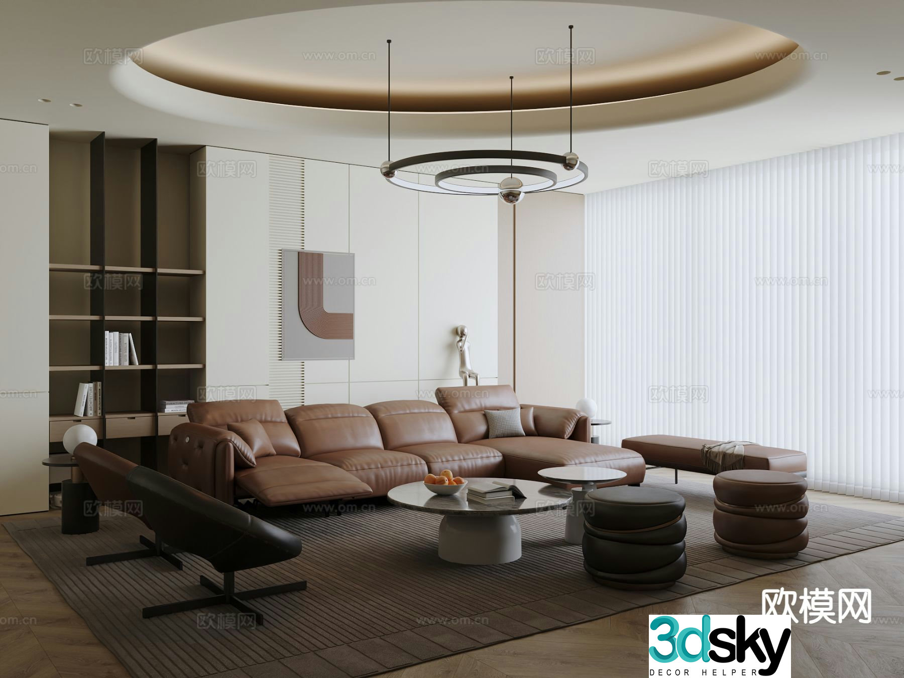 Italian style modular sofa corner sofa 3d model
