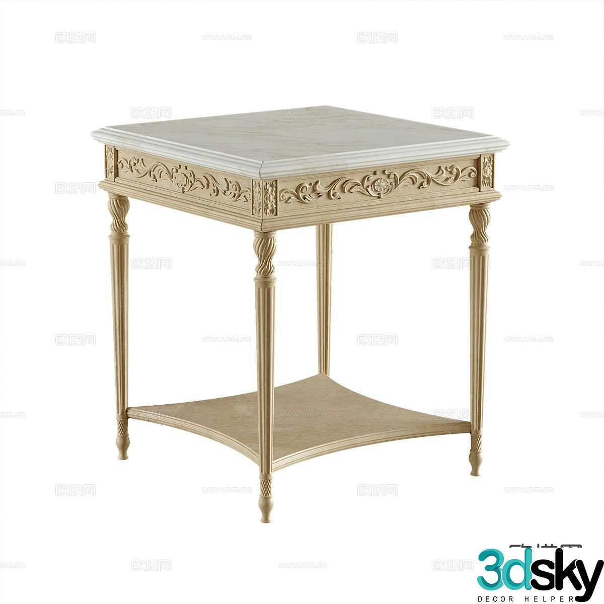 American side table corner table 3d model