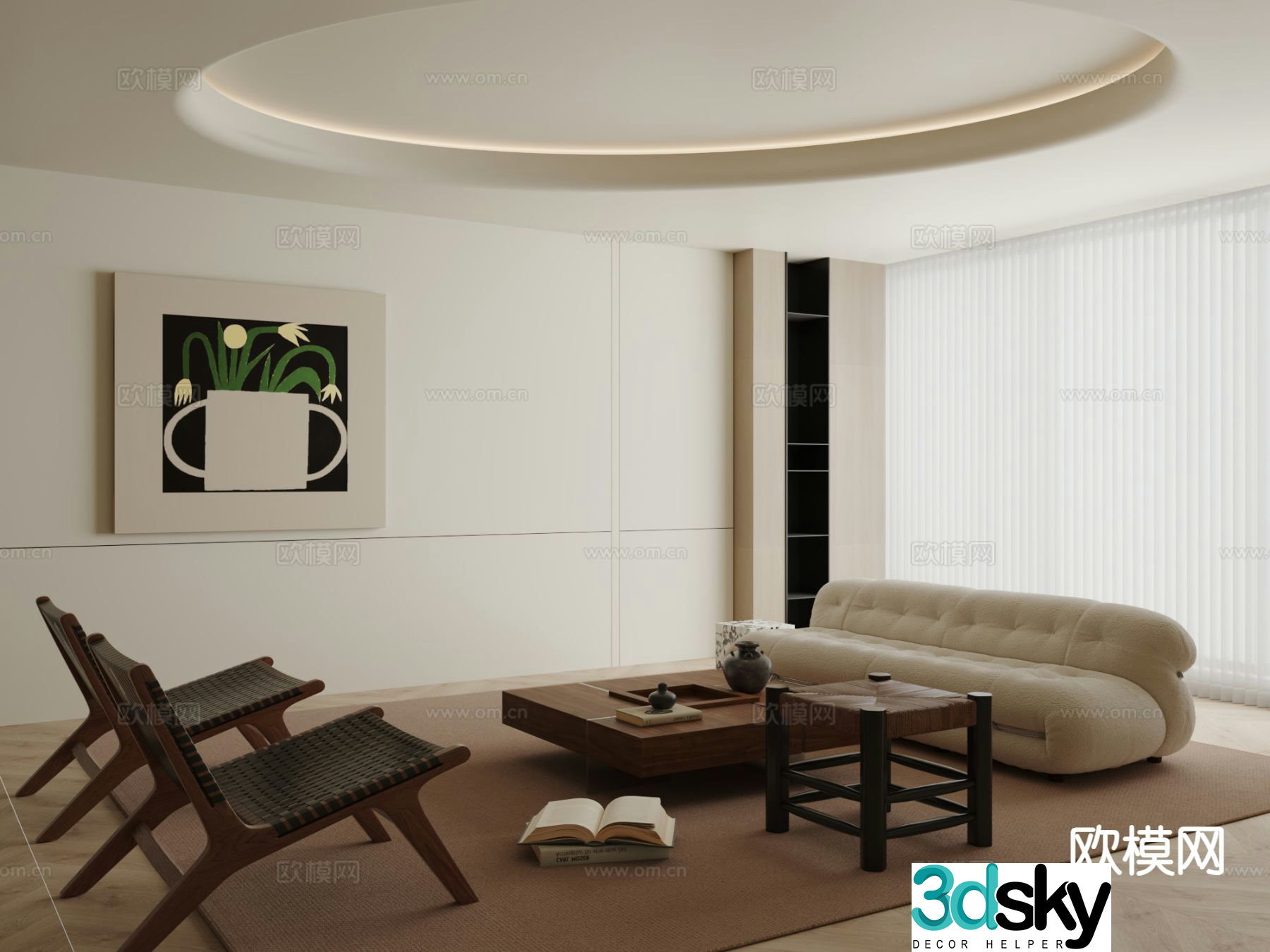 Medieval style modular sofa 3D model