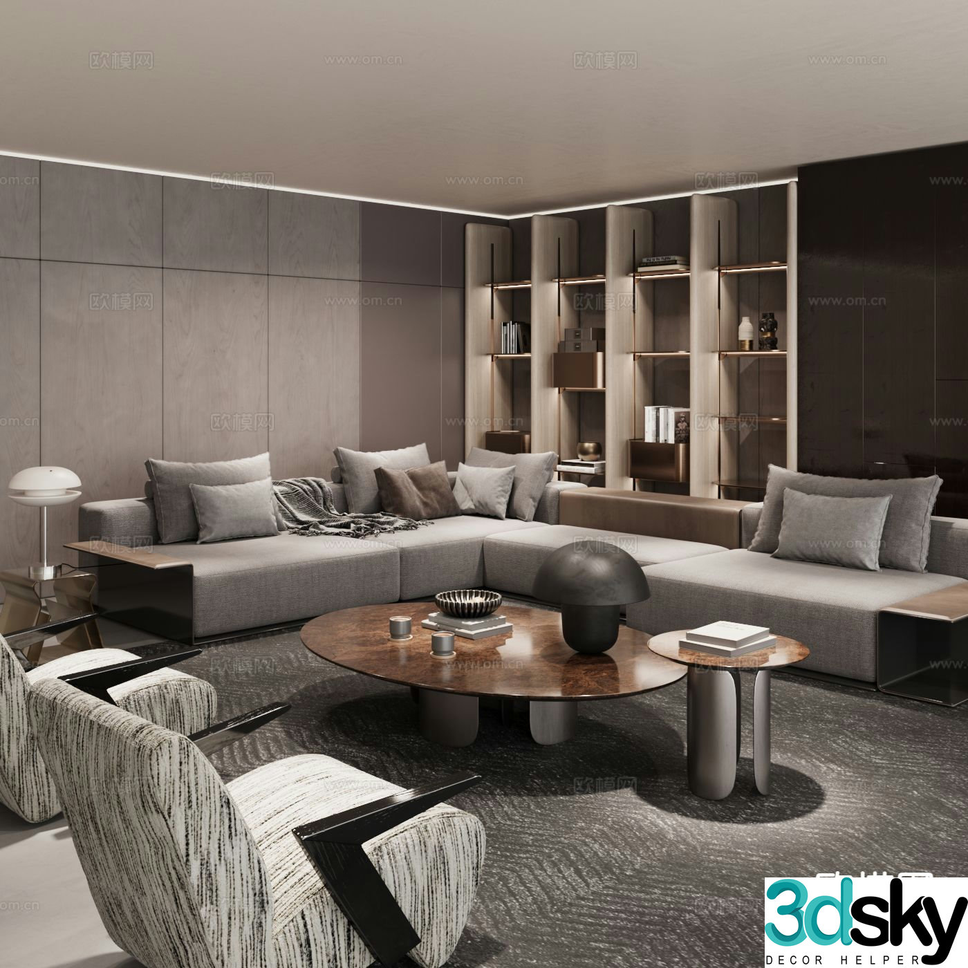 Italian style modular sofa corner sofa 3d model