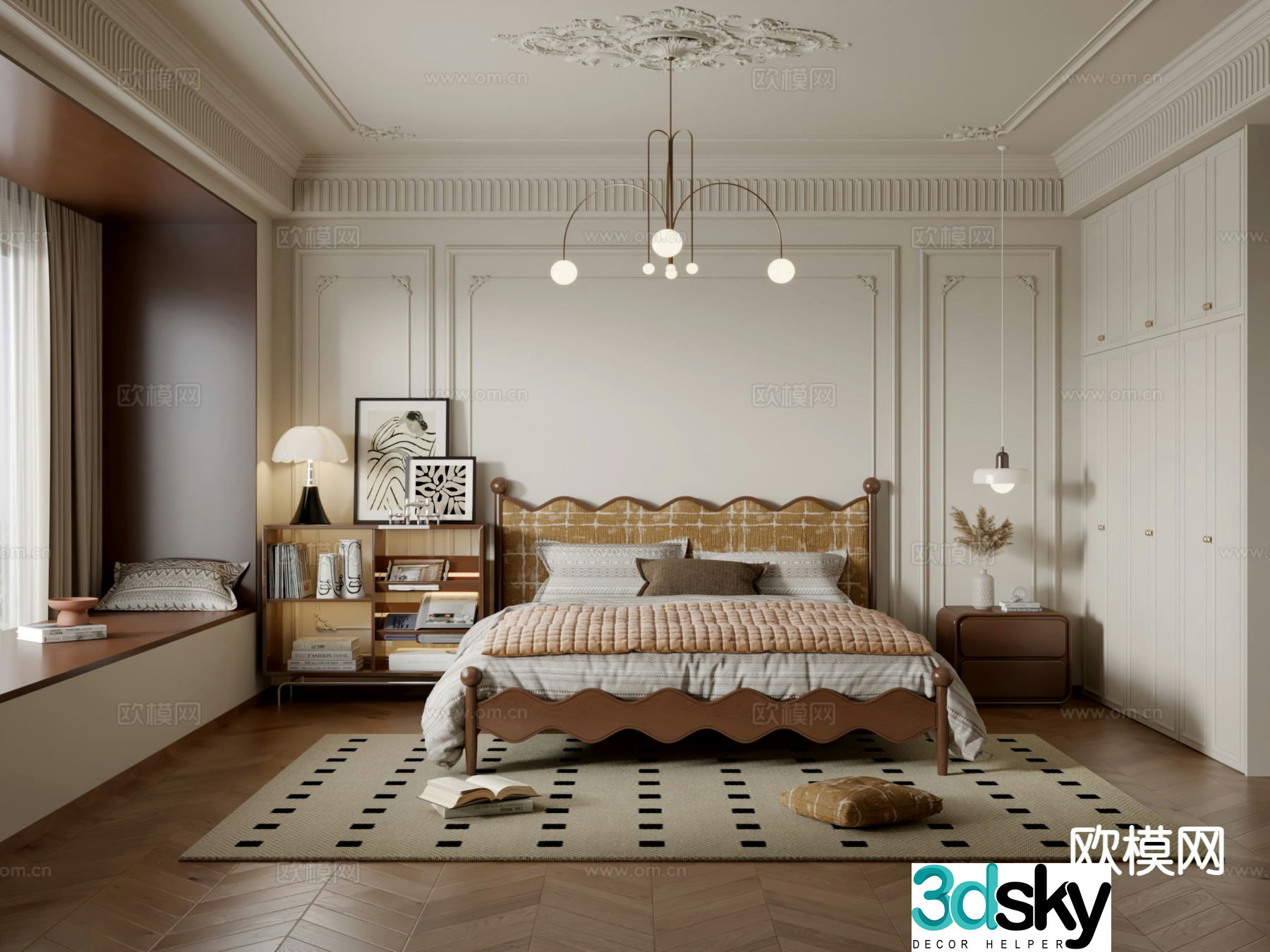 French bedroom master bedroom 3d model