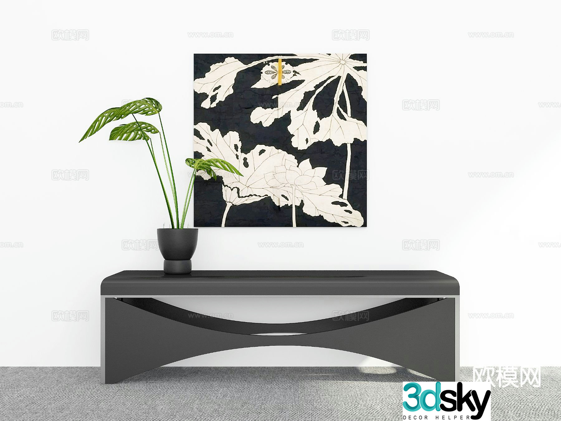 Modern stool bench shoe changing stool 3d model
