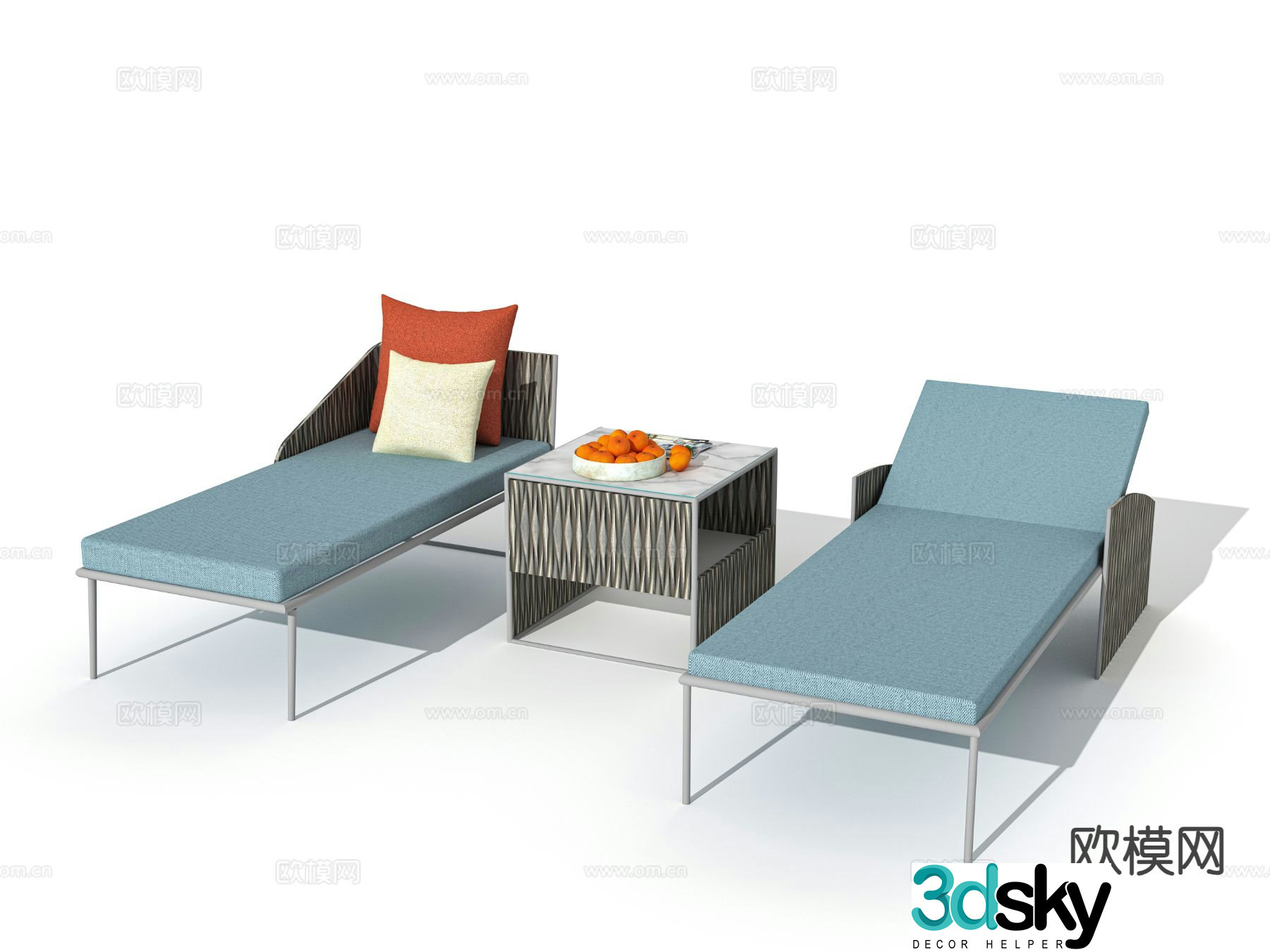 Modern outdoor lounge chair 3d model