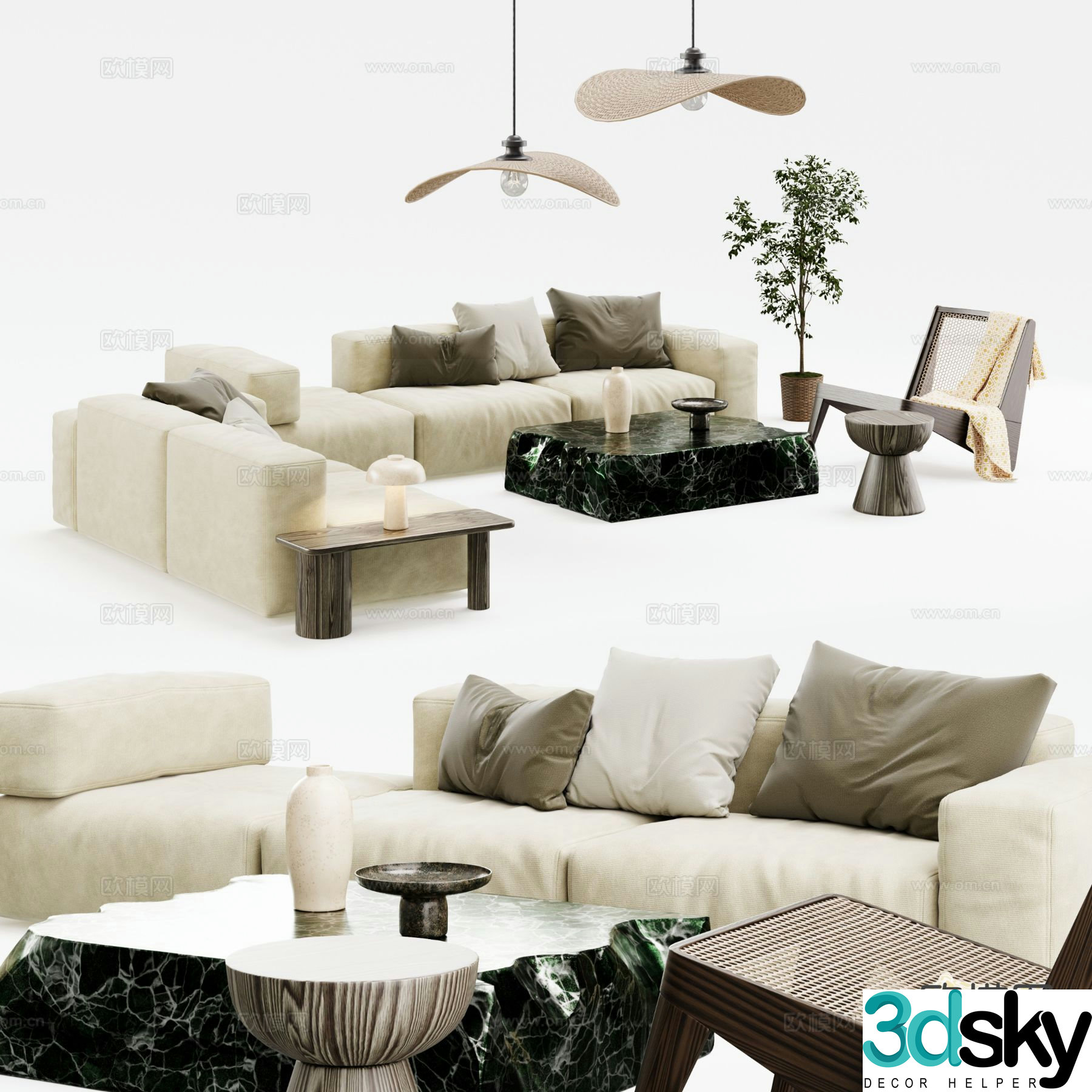 Modern modular sofa corner sofa 3d model
