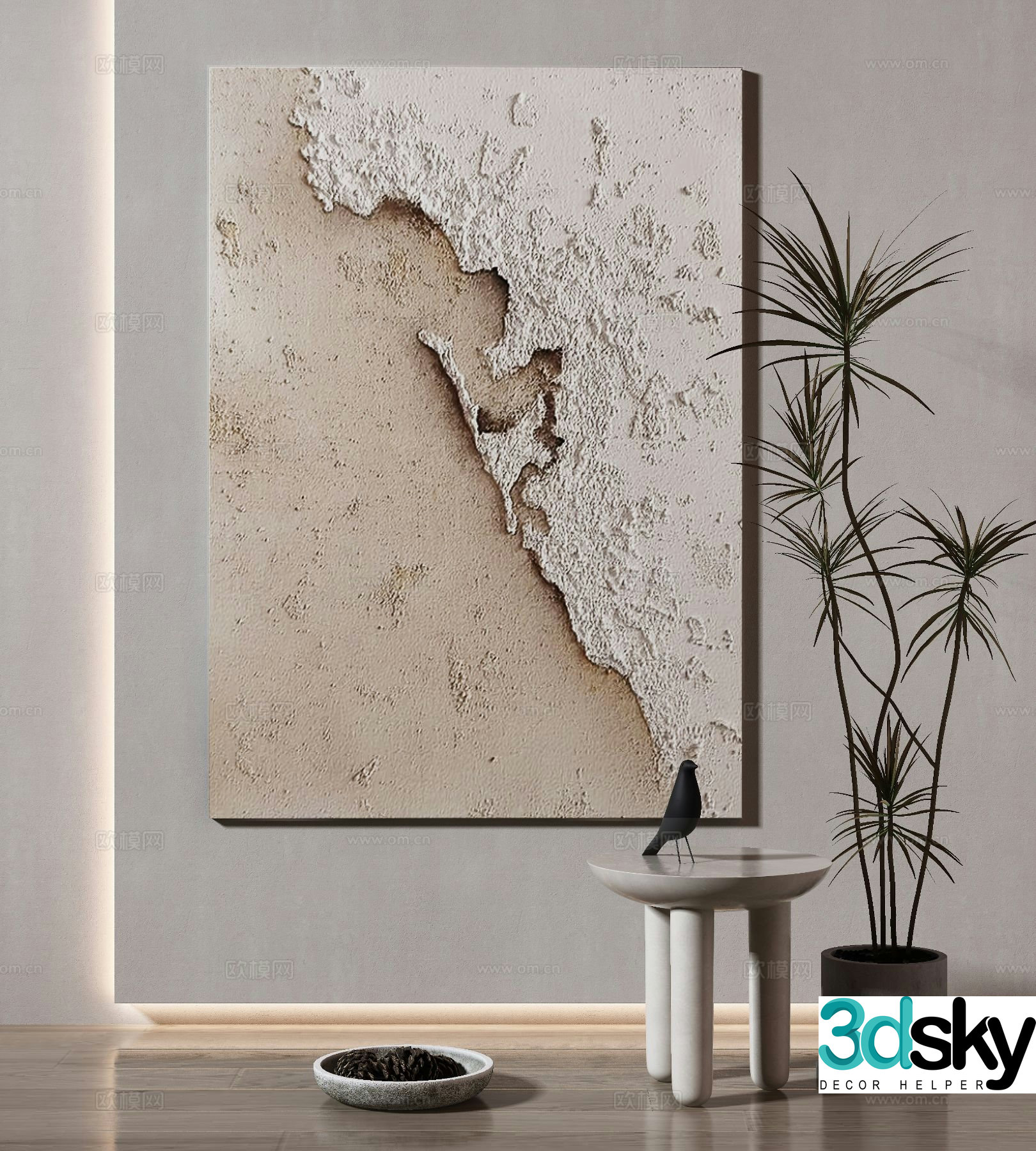 Modern decorative painting texture painting abstract painting 3d model