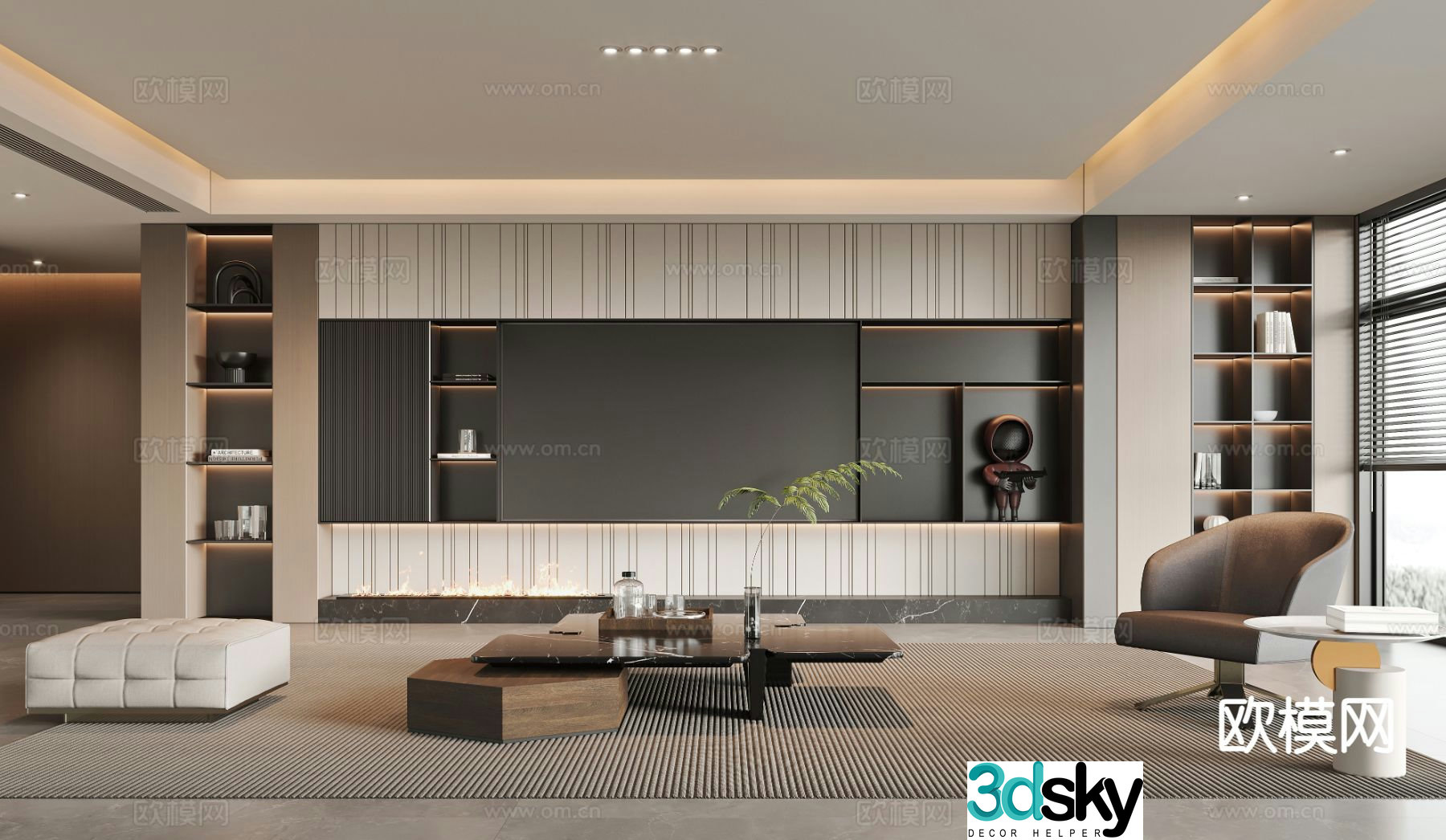 Modern living room 3d model