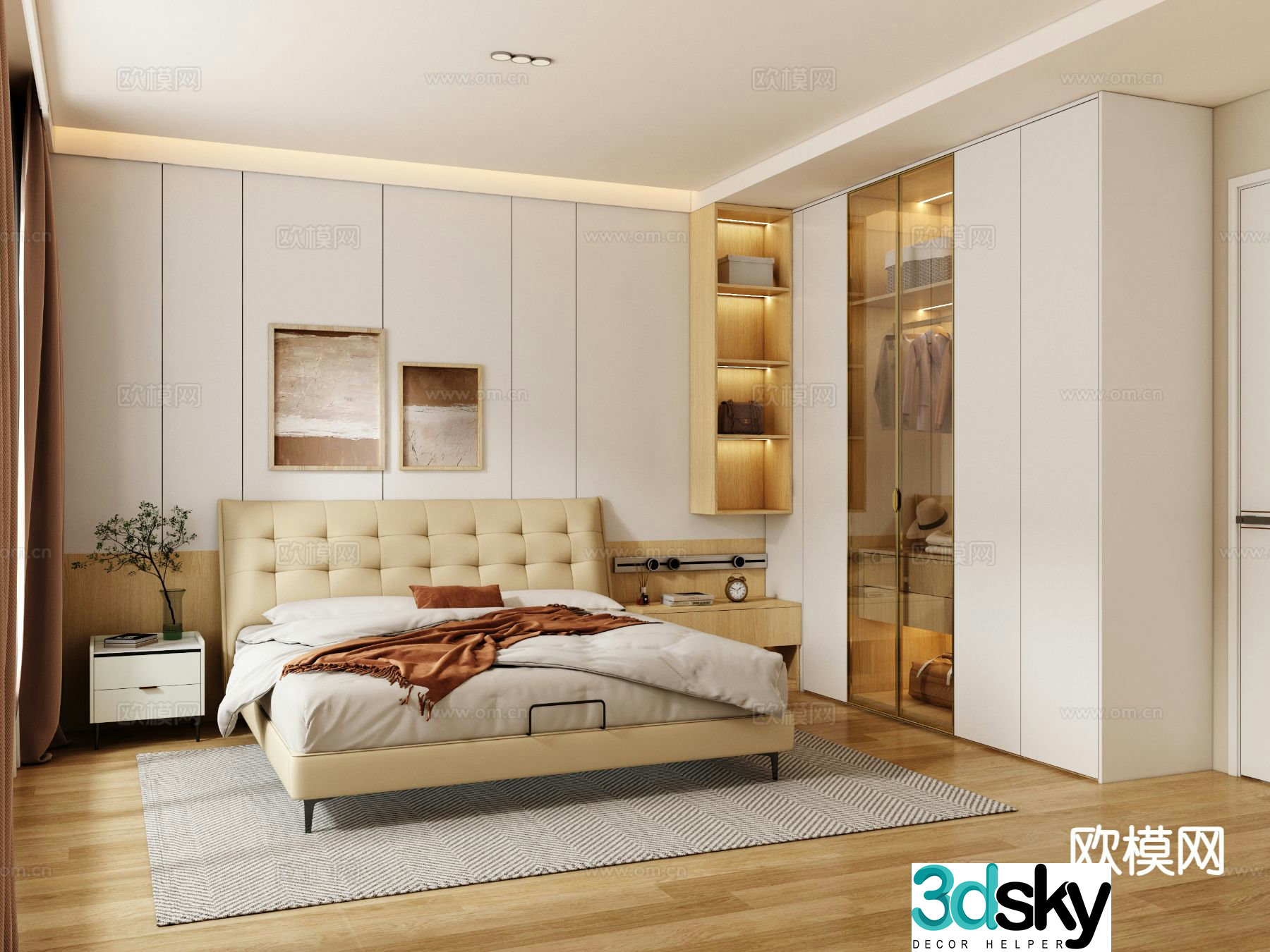 Modern bedroom master bedroom 3d model