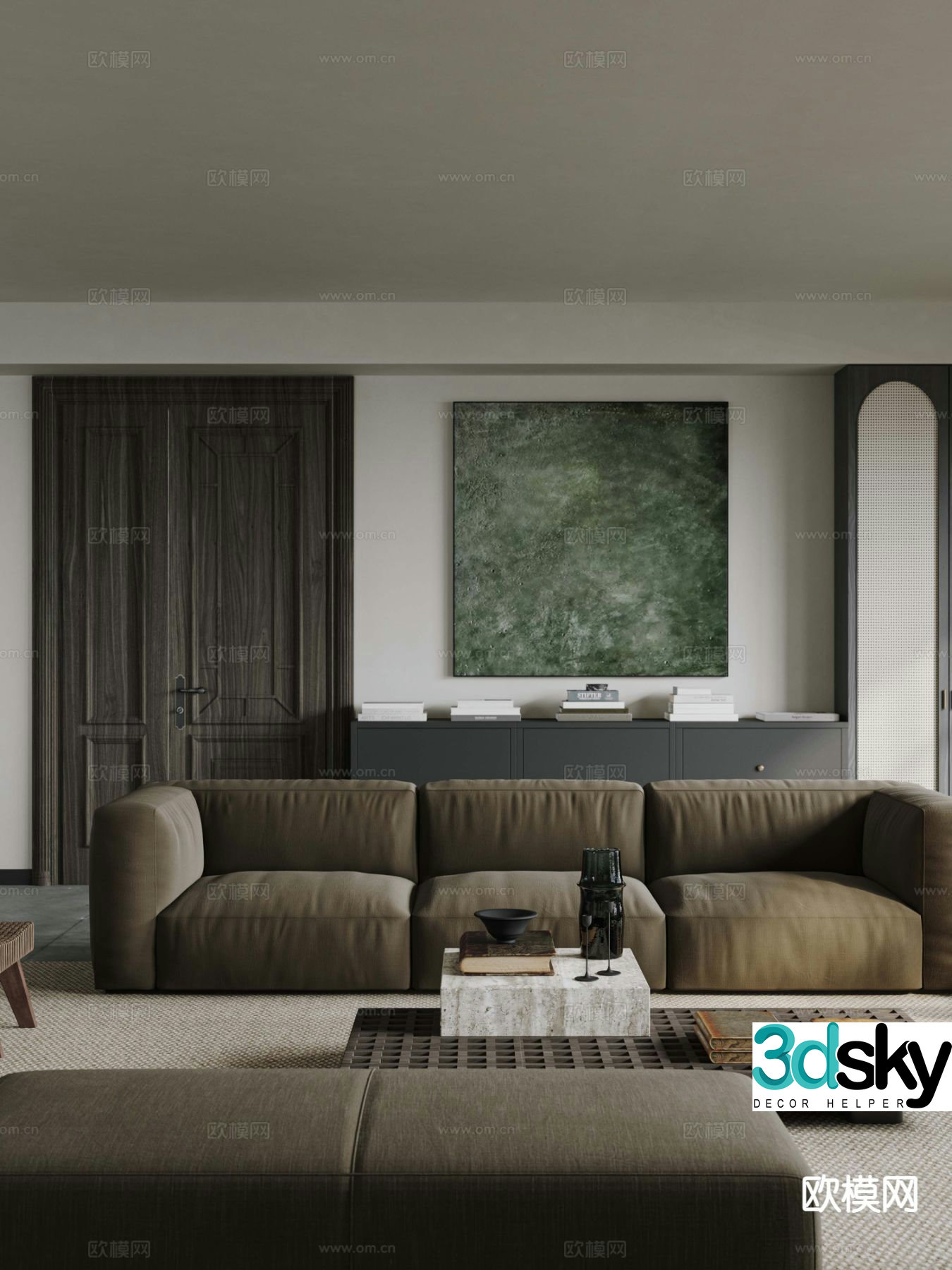 Modern sectional sofa 3d model