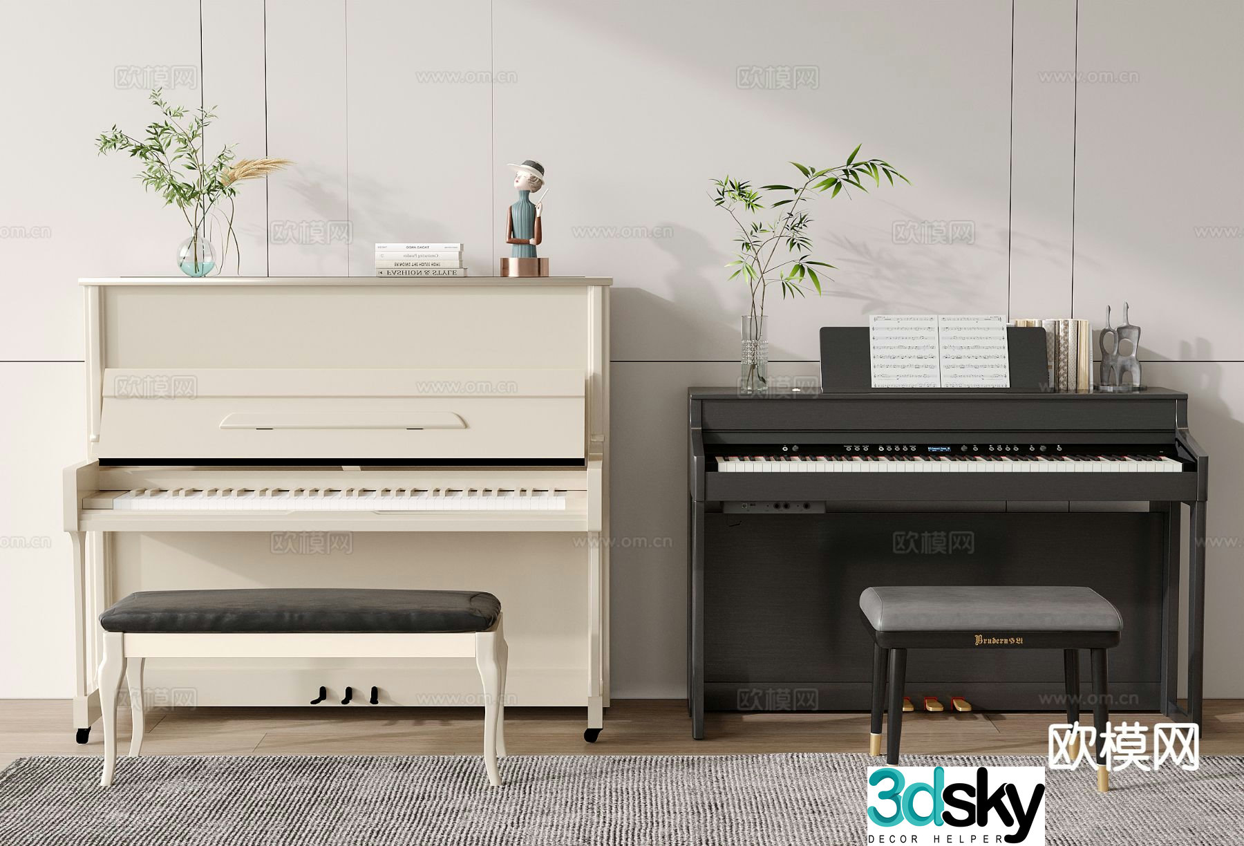 piano electric piano 3d model