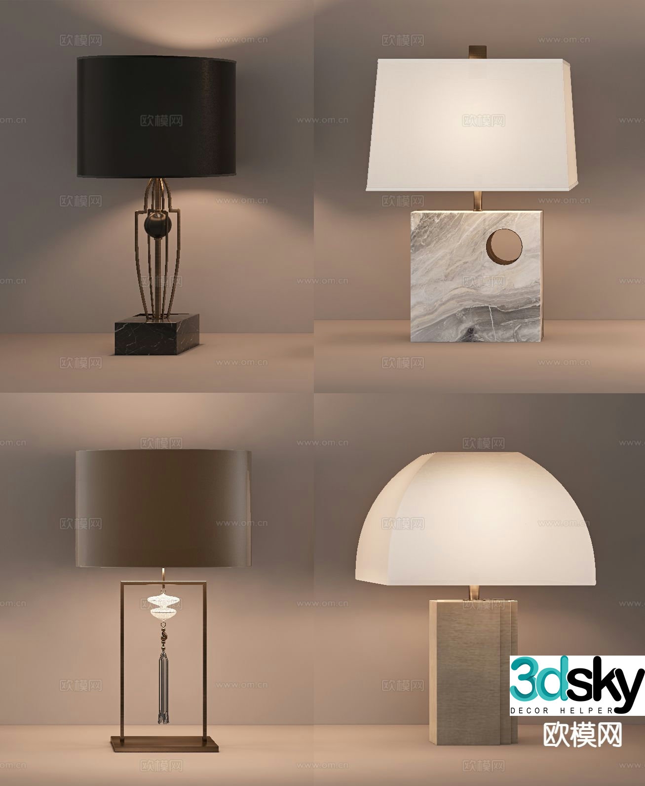 New Chinese desk lamp 3d model