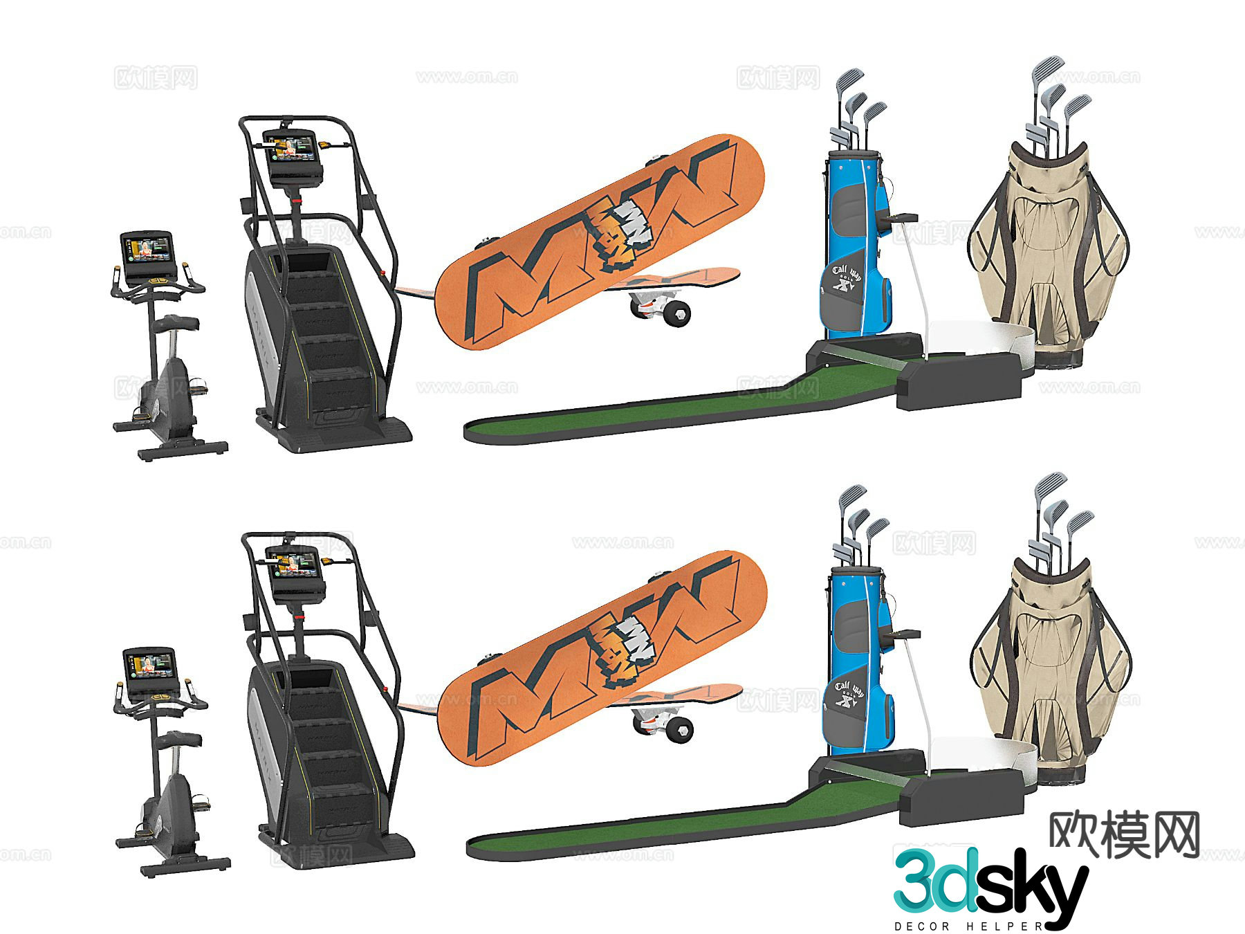 Fitness equipment sporting goods 3d model