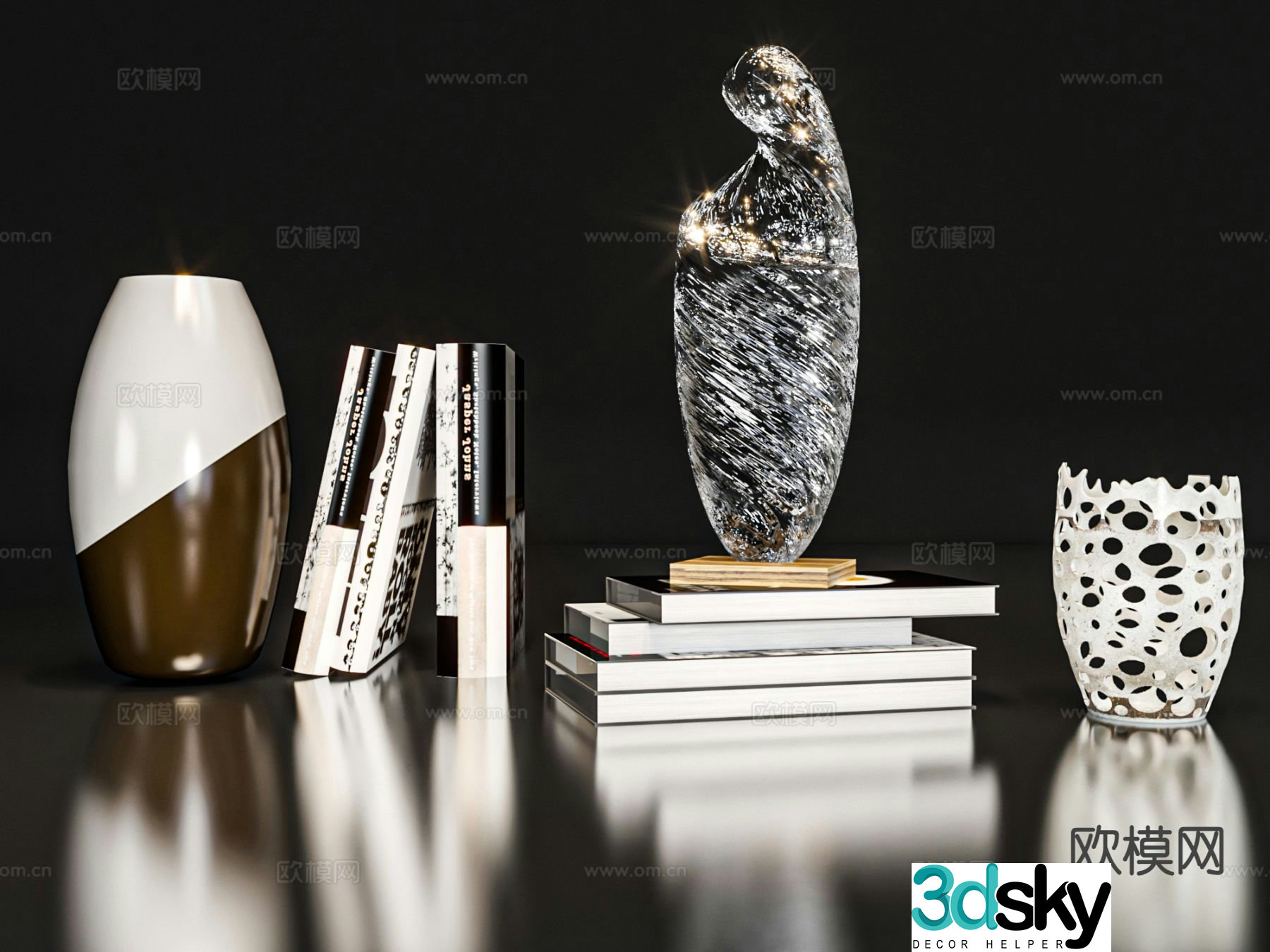Ornaments books crafts 3d model