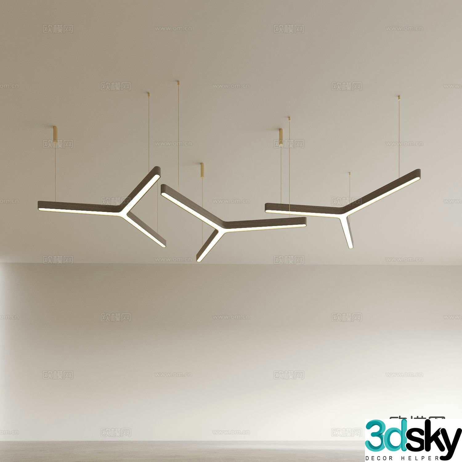 Creative chandelier restaurant chandelier 3d model