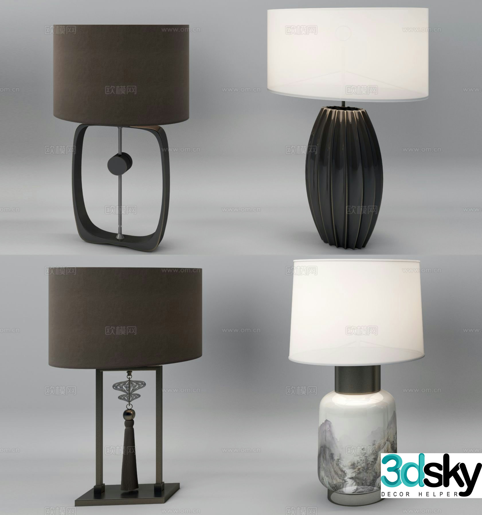 New Chinese desk lamp 3d model