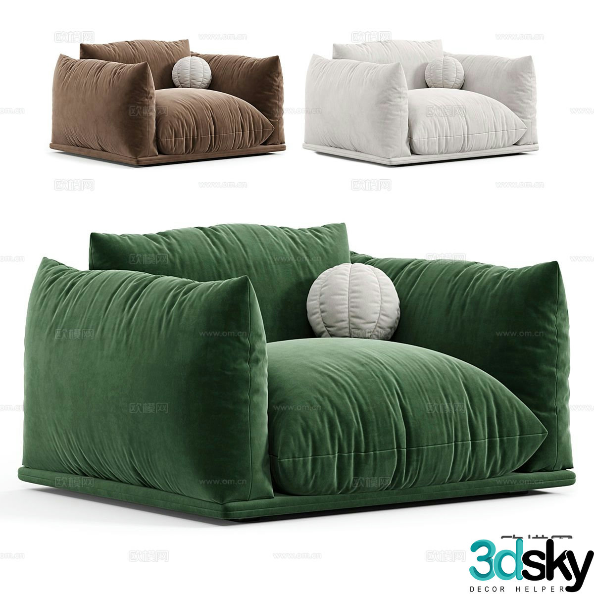 Beanbag single sofa 3d model