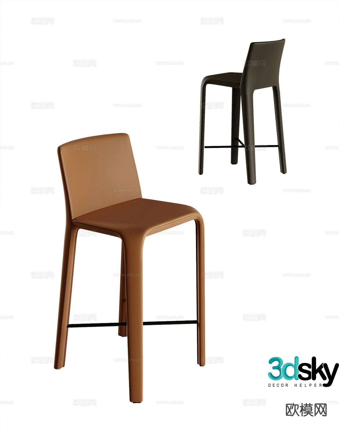 Modern bar stool bar stool high stool 3d model