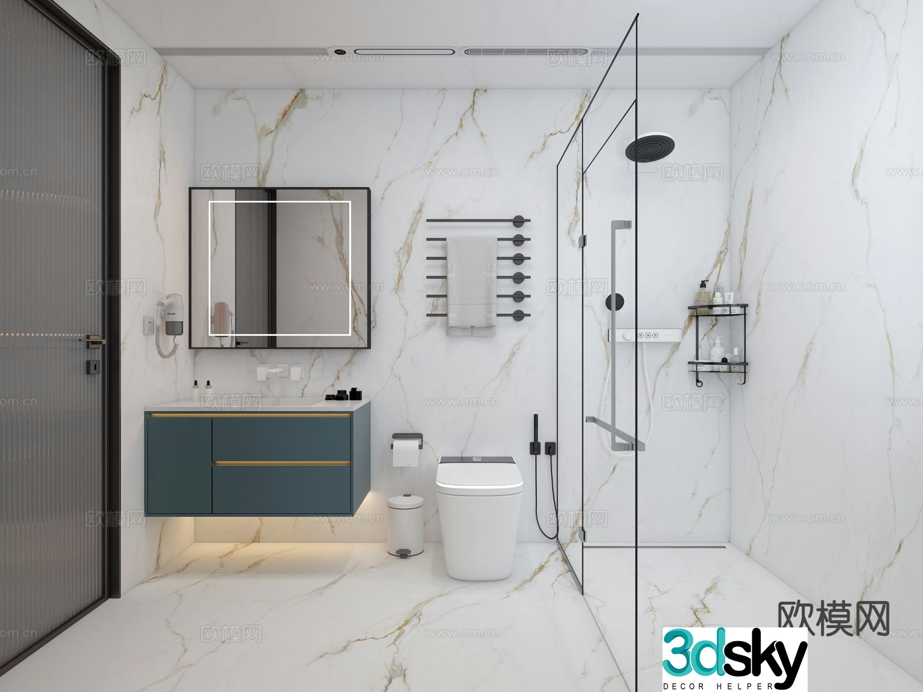 Modern bathroom bathroom 3d model