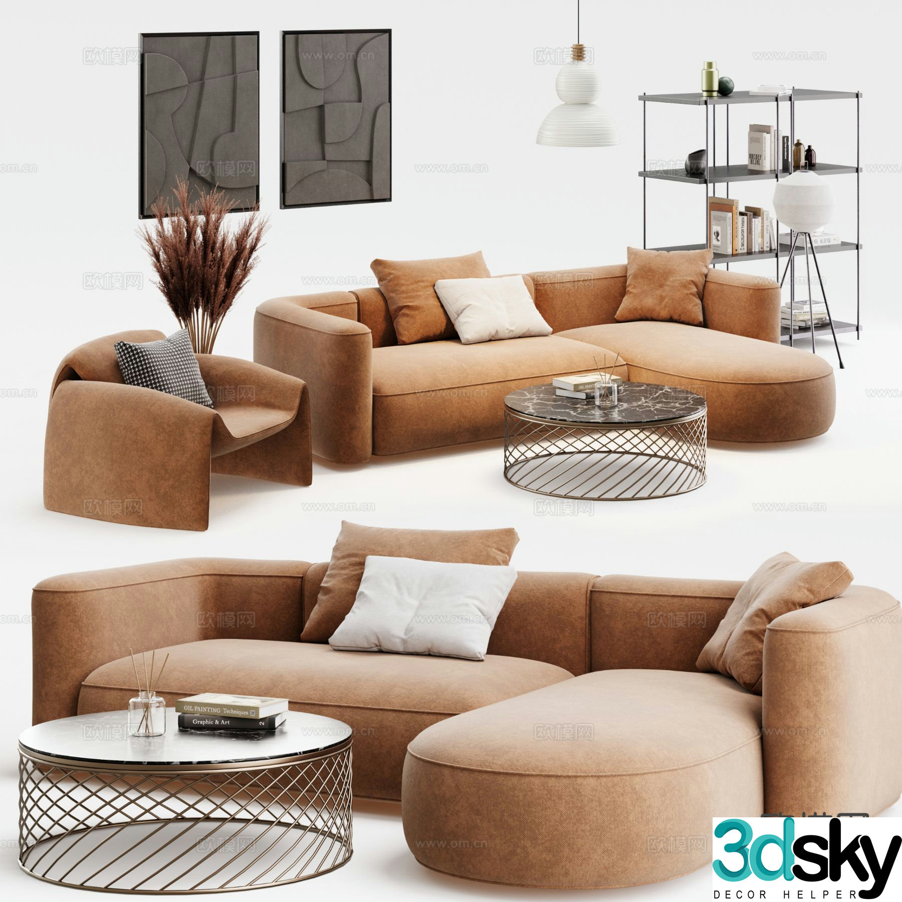 Modern modular sofa corner sofa 3d model
