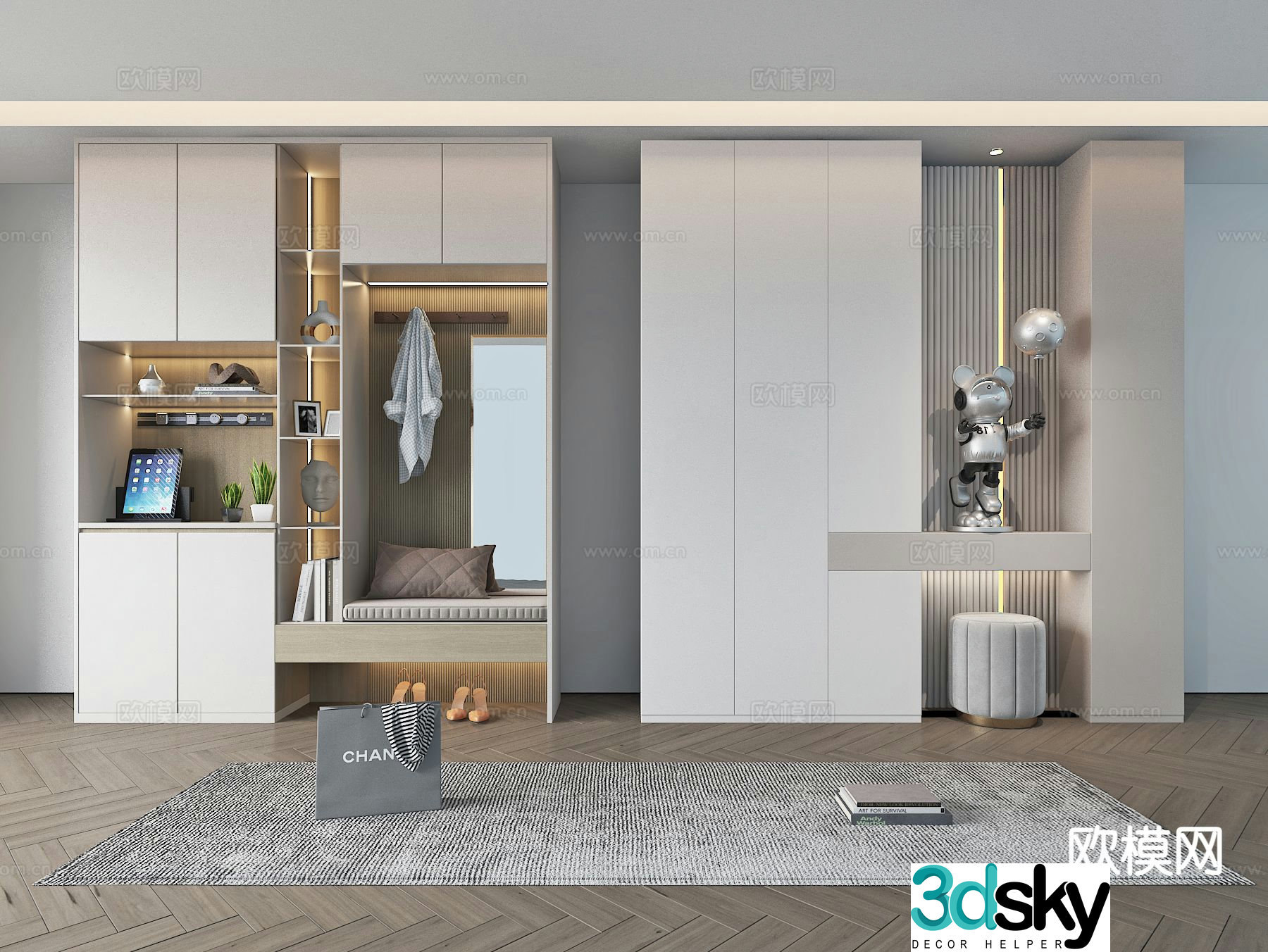 Entry shoe cabinet Entrance shoe cabinet 3D model